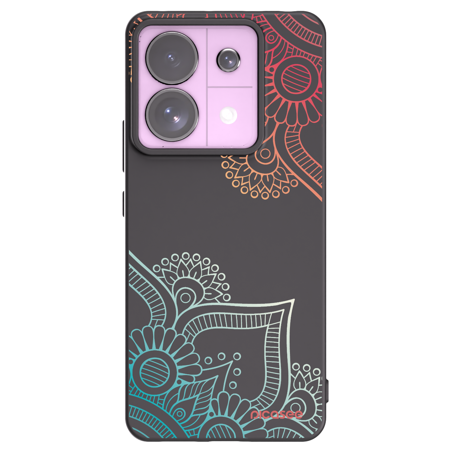 Picasee silikónový čierny obal pre Xiaomi Redmi Note 13 Pro 5G - Kvetinový vzor