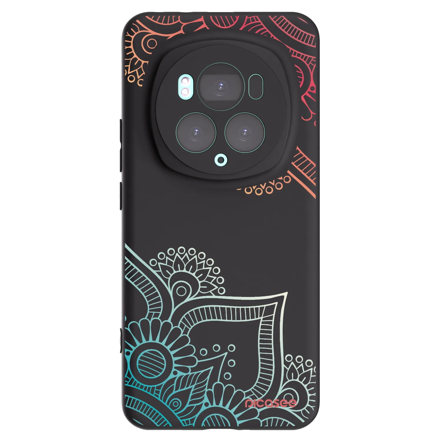 Picasee silikónový čierny obal pre Honor Magic6 Pro - Kvetinový vzor