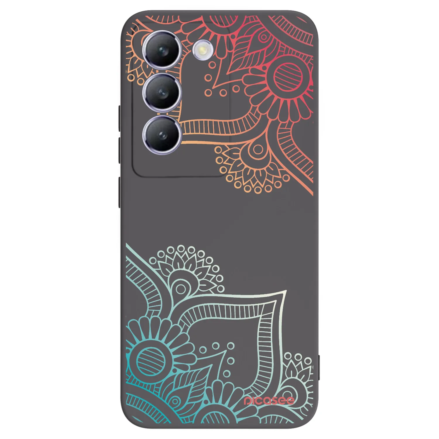 Picasee silikónový čierny obal pre Vivo V40 SE 5G - Kvetinový vzor