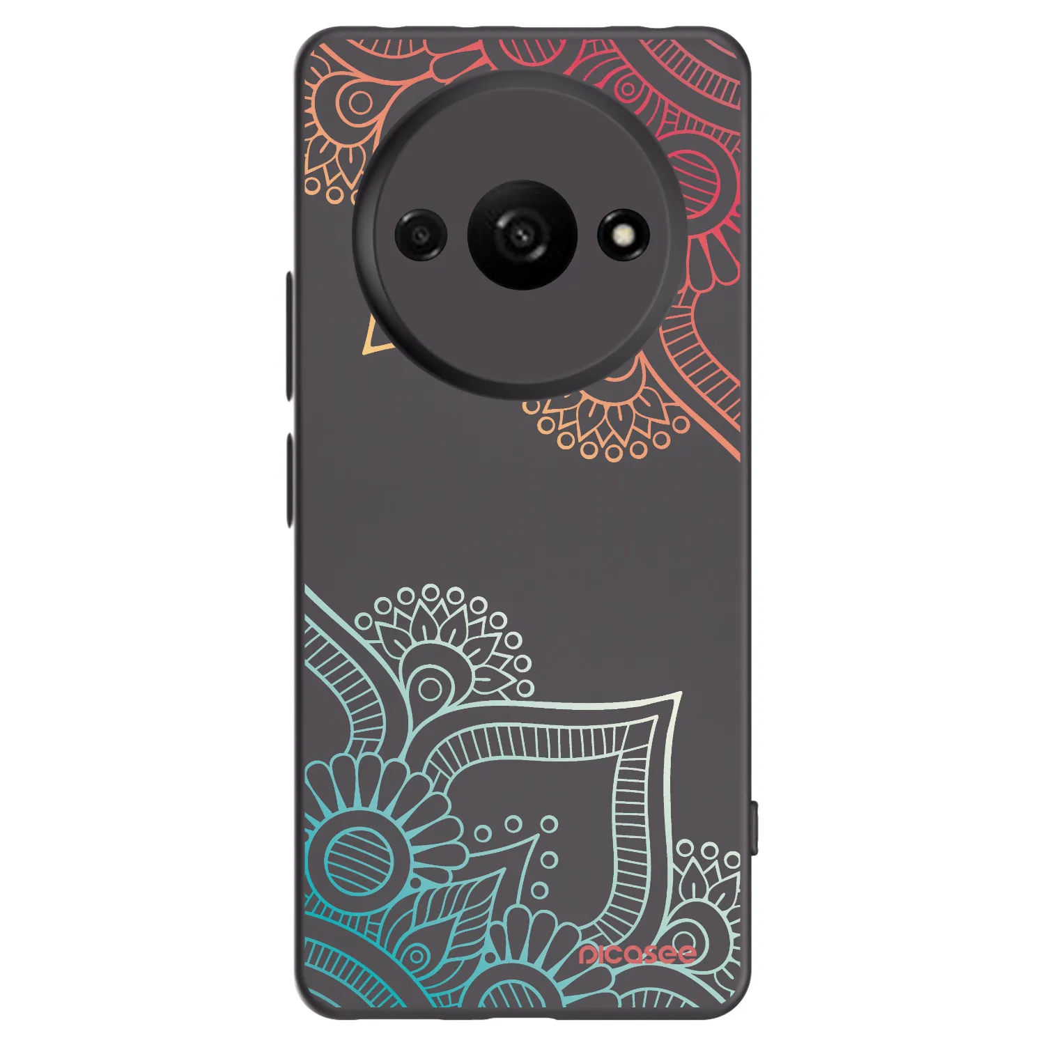 Picasee silikónový čierny obal pre Xiaomi Redmi A3 - Kvetinový vzor