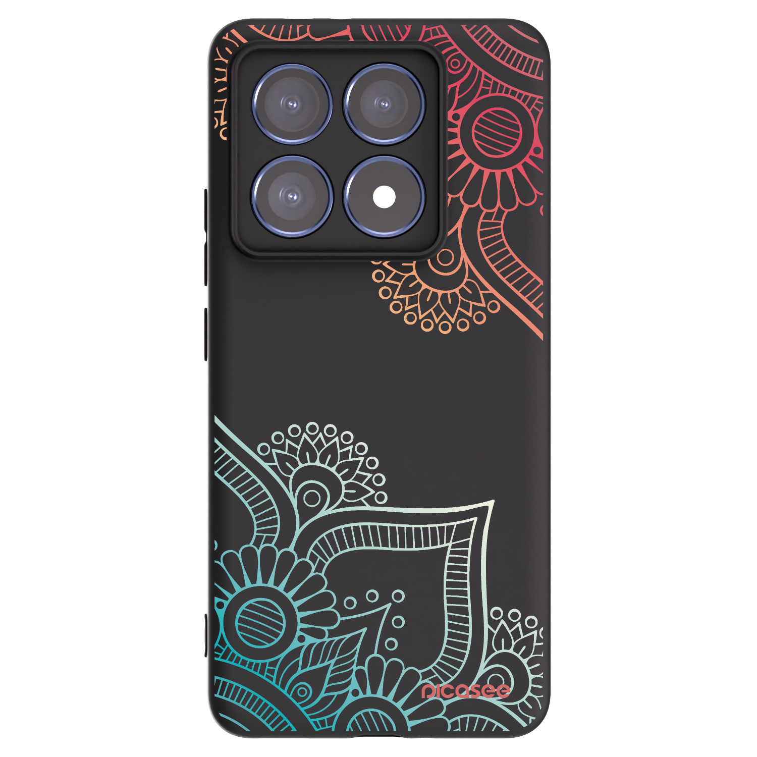 Picasee silikónový čierny obal pre Xiaomi 14T Pro - Kvetinový vzor