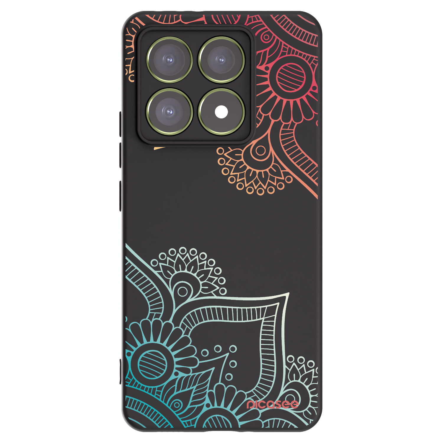 Picasee silikónový čierny obal pre Xiaomi 14T - Kvetinový vzor