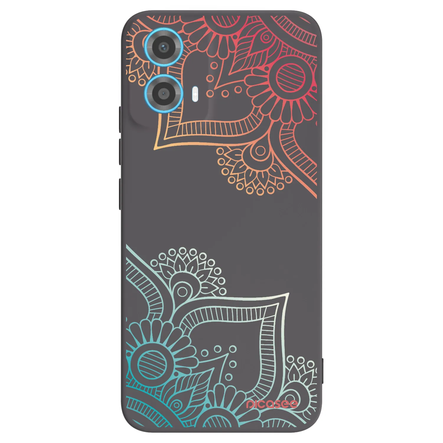 Picasee silikónový čierny obal pre Motorola Moto G34 5G - Kvetinový vzor