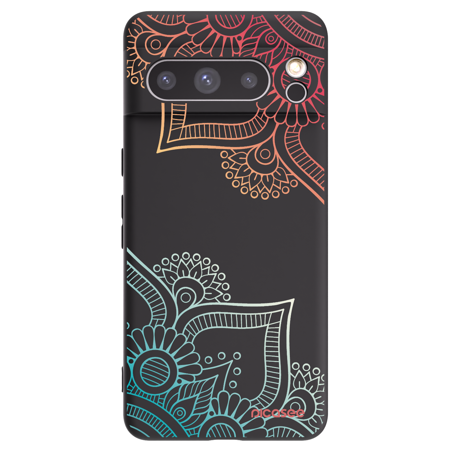 Picasee silikónový čierny obal pre Google Pixel 8 Pro - Kvetinový vzor