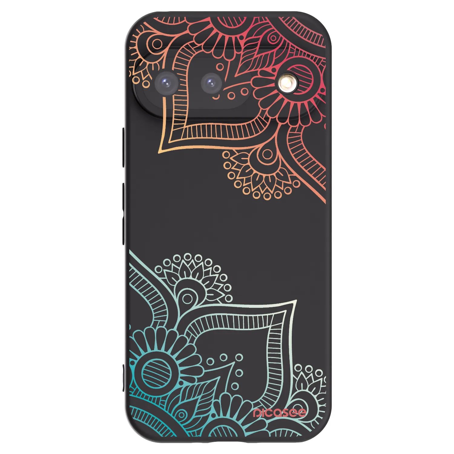 Picasee silikónový čierny obal pre Google Pixel 9 - Kvetinový vzor