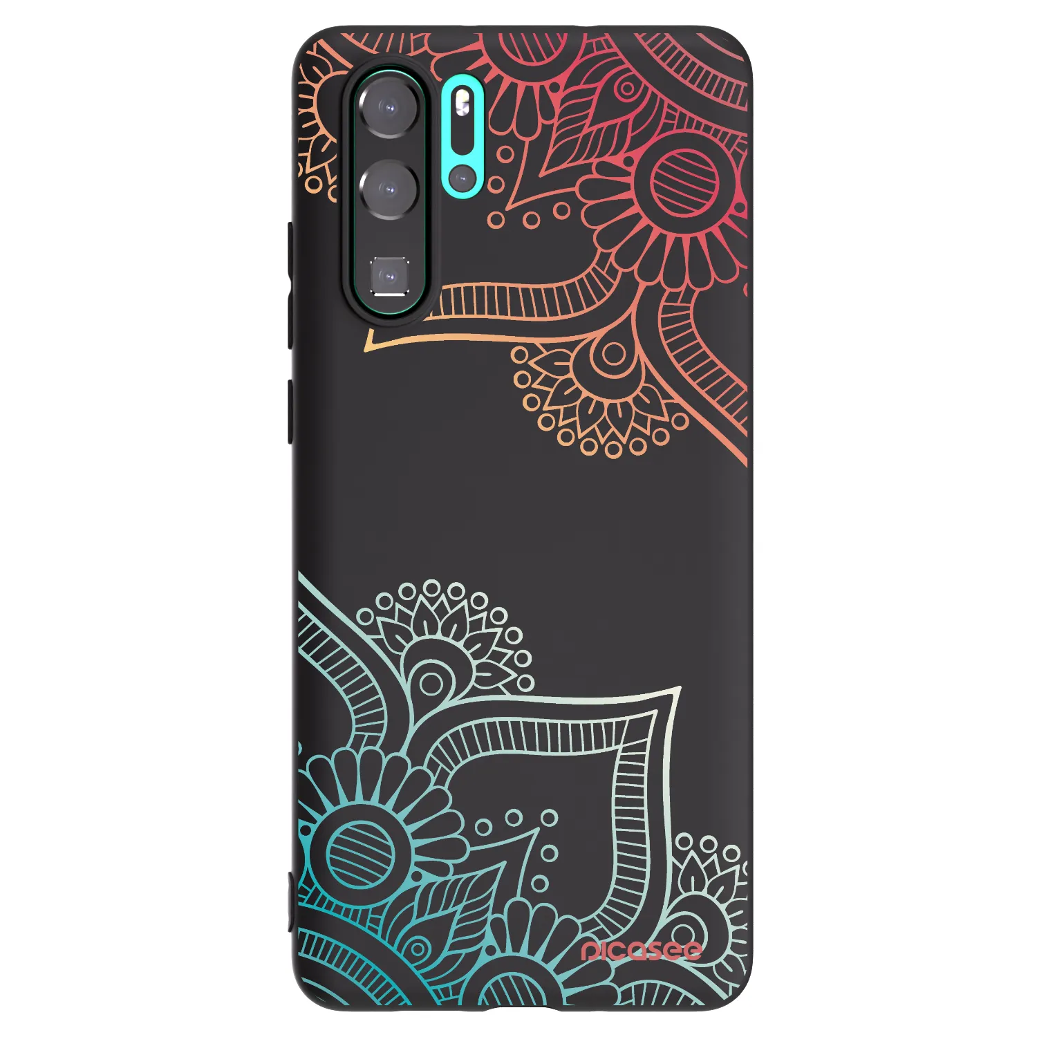 Picasee silikónový čierny obal pre Huawei P30 Pro - Kvetinový vzor