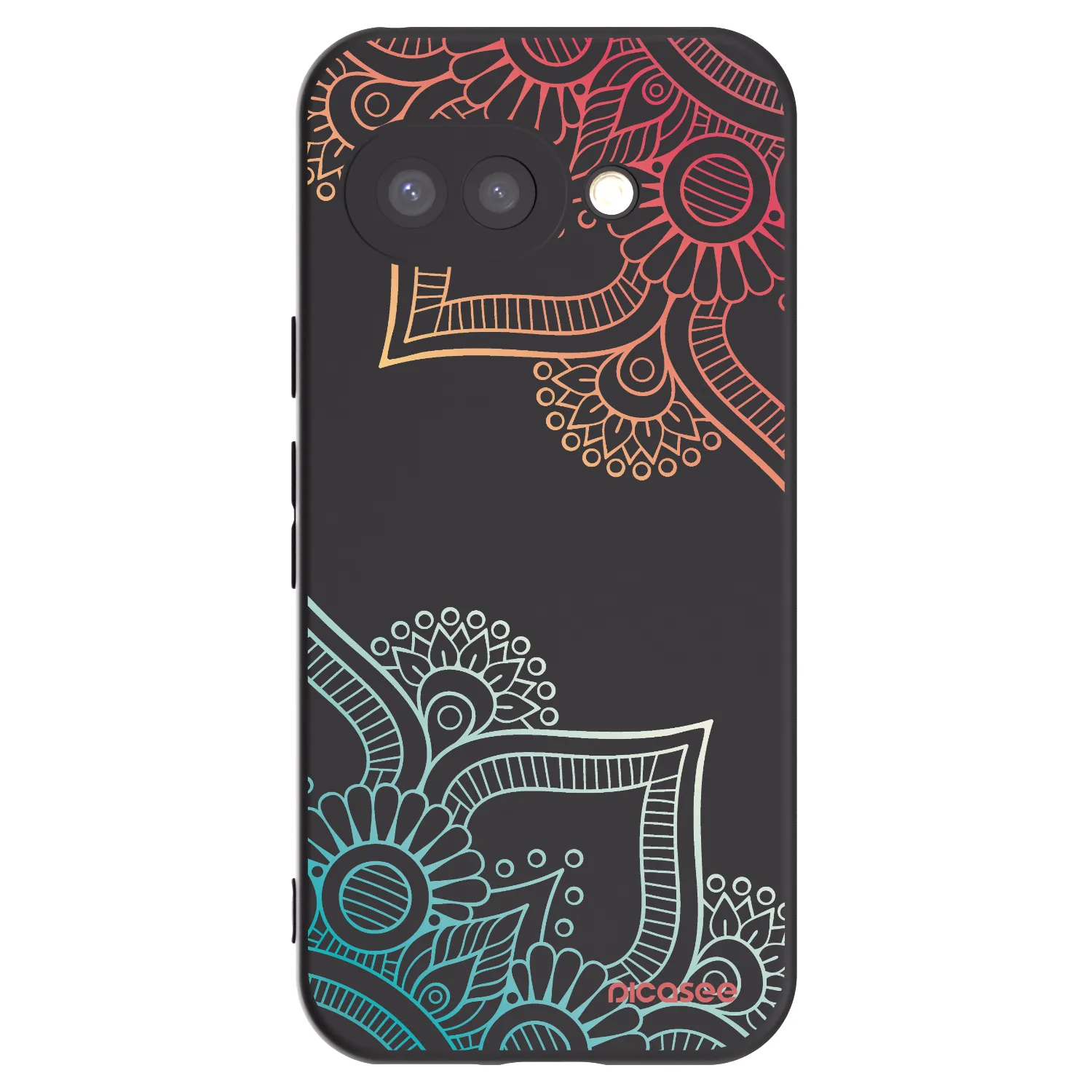 Picasee silikónový čierny obal pre Google Pixel 9a - Kvetinový vzor