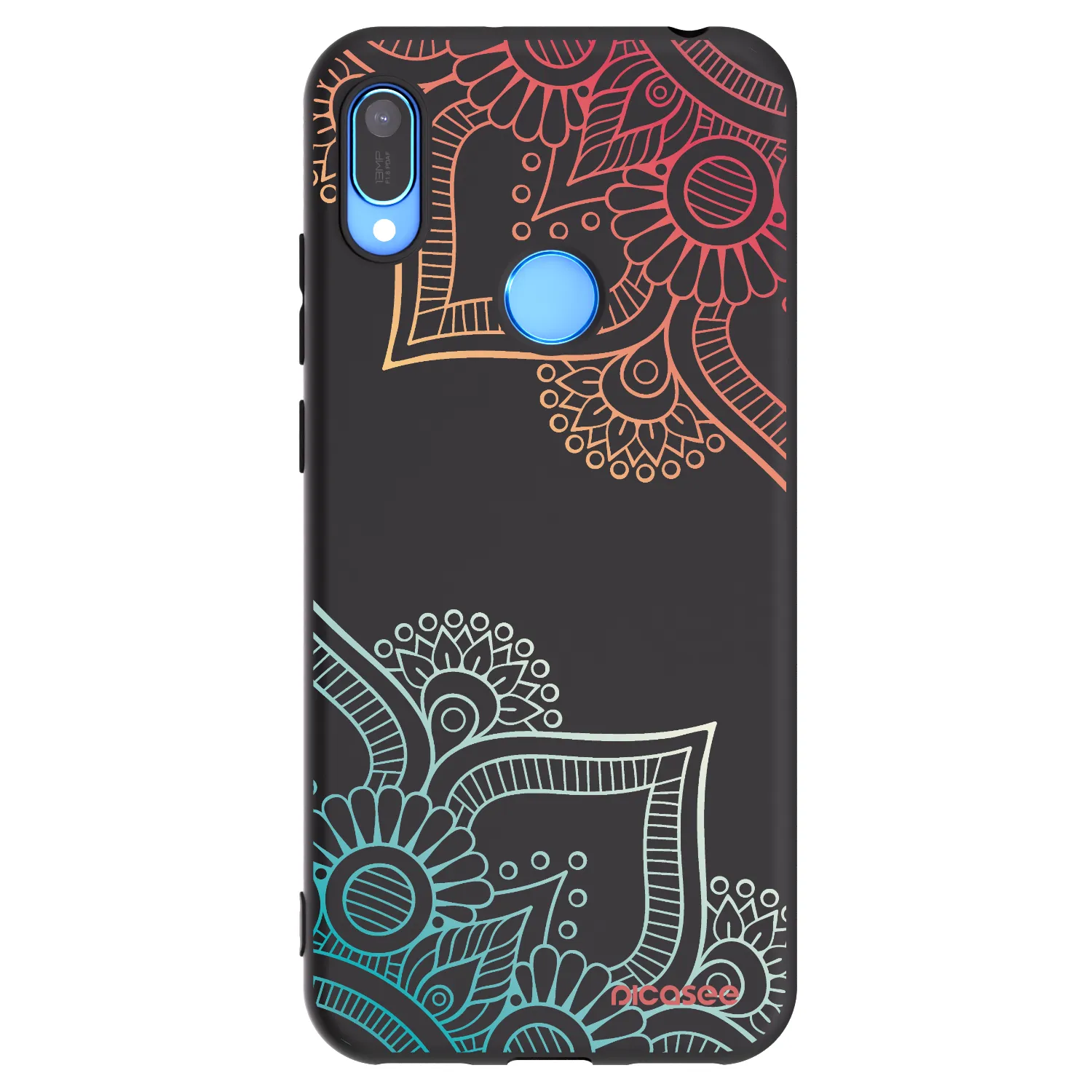 Picasee silikónový čierny obal pre Huawei Y6 2019 - Kvetinový vzor