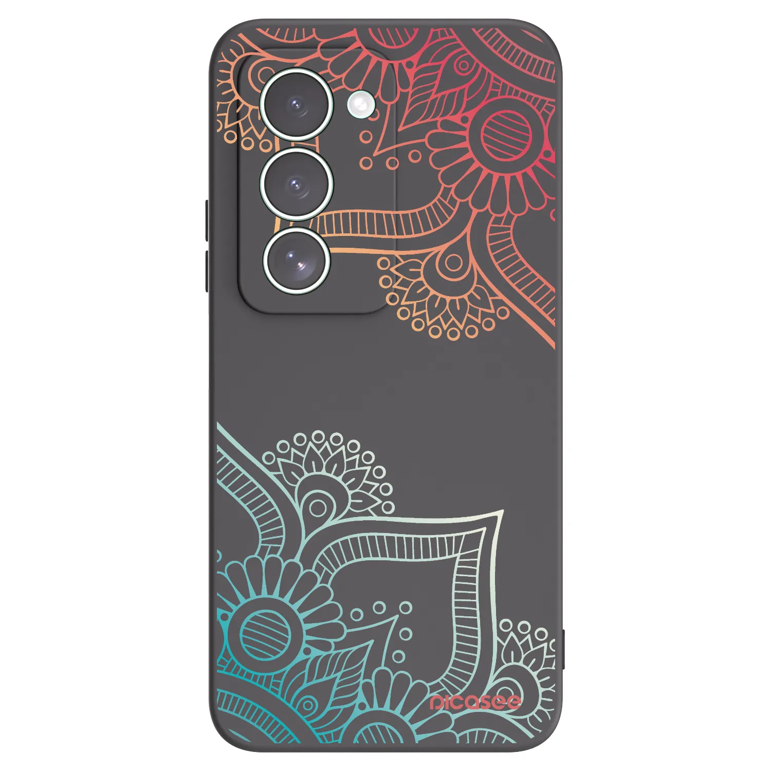 Picasee silikónový čierny obal pre Xiaomi Redmi 15 5G - Kvetinový vzor
