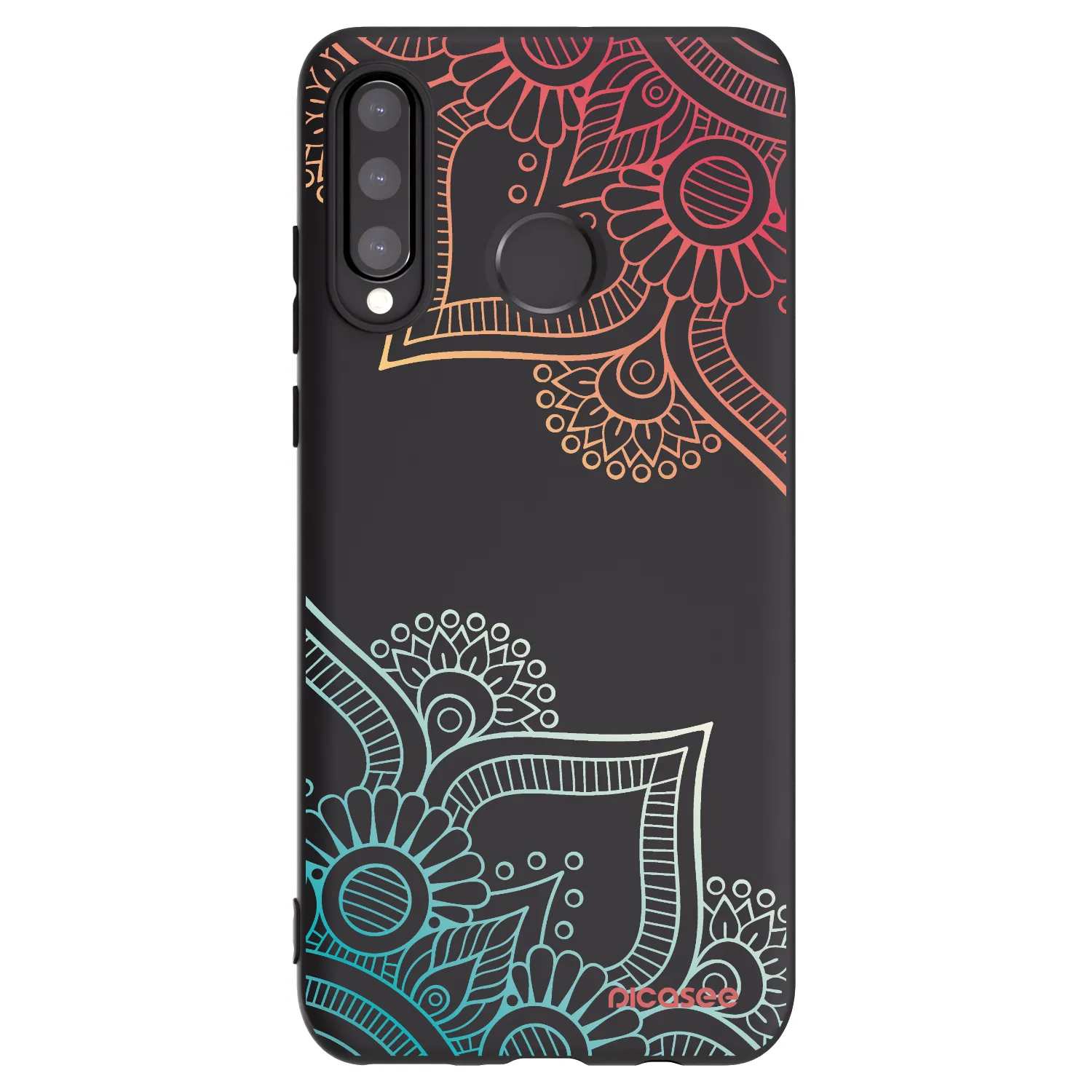 Picasee silikónový čierny obal pre Huawei P30 Lite - Kvetinový vzor
