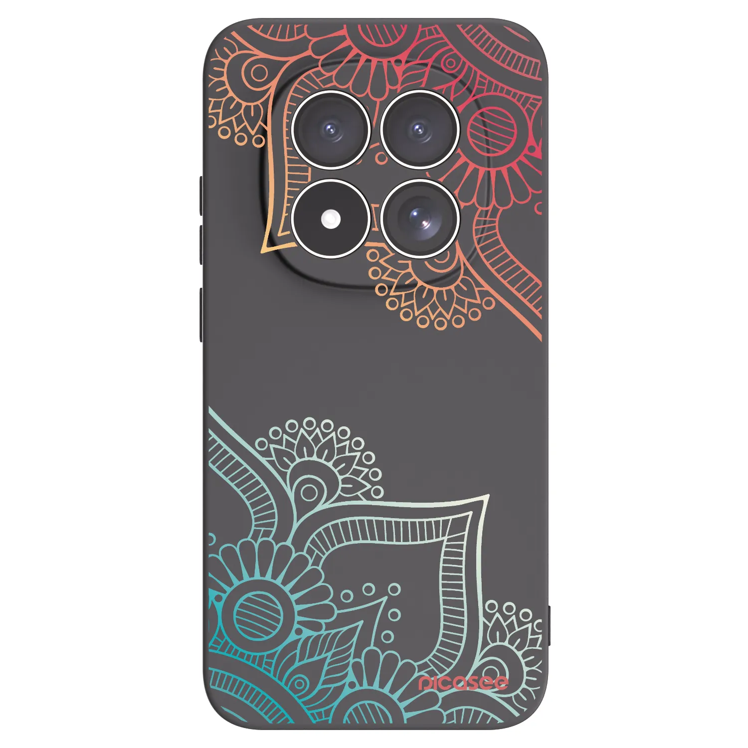 Picasee silikónový čierny obal pre Xiaomi Redmi Note 15 Pro 5G - Kvetinový vzor