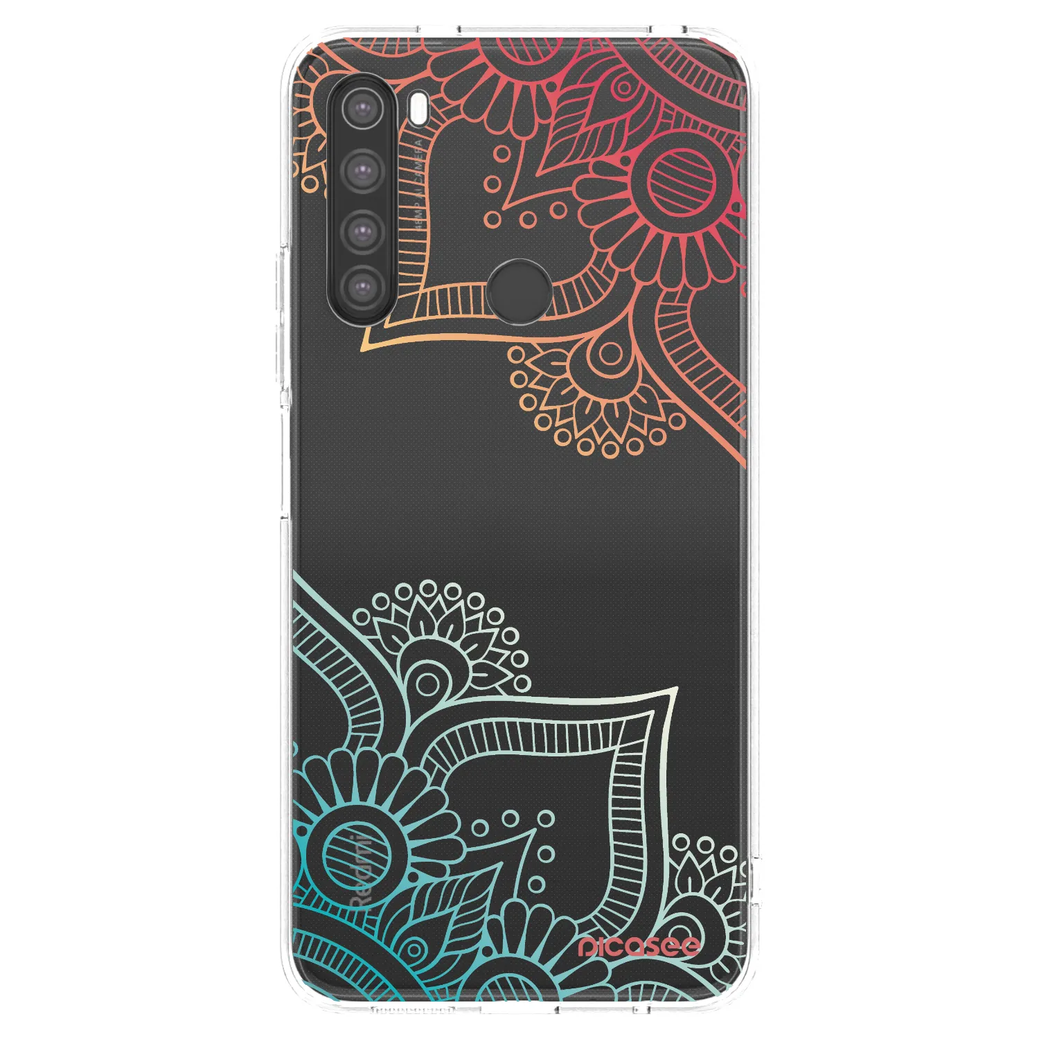 Picasee silikónový prehľadný obal pre Xiaomi Redmi Note 8 - Kvetinový vzor