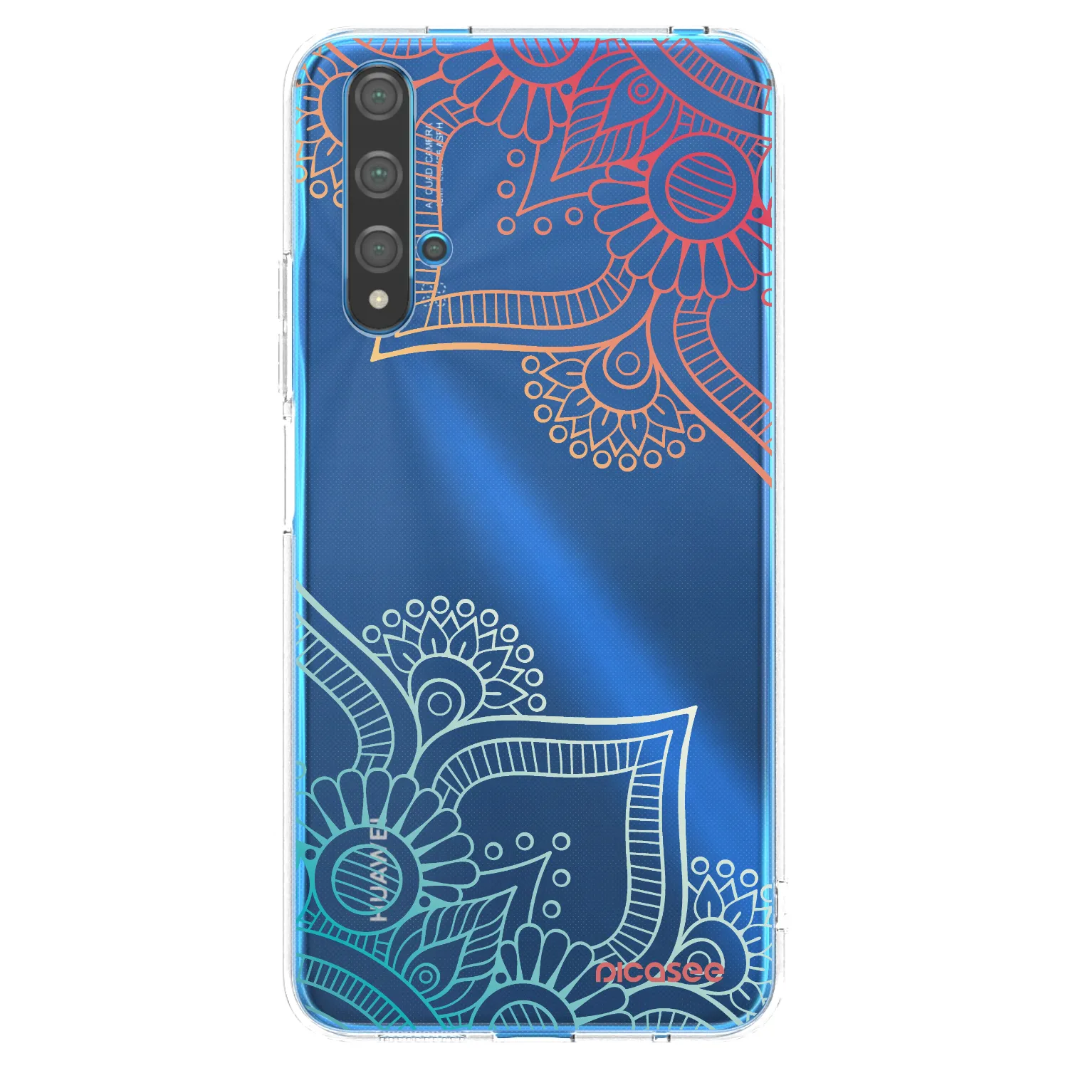 Picasee silikónový prehľadný obal pre Huawei Nova 5T - Kvetinový vzor
