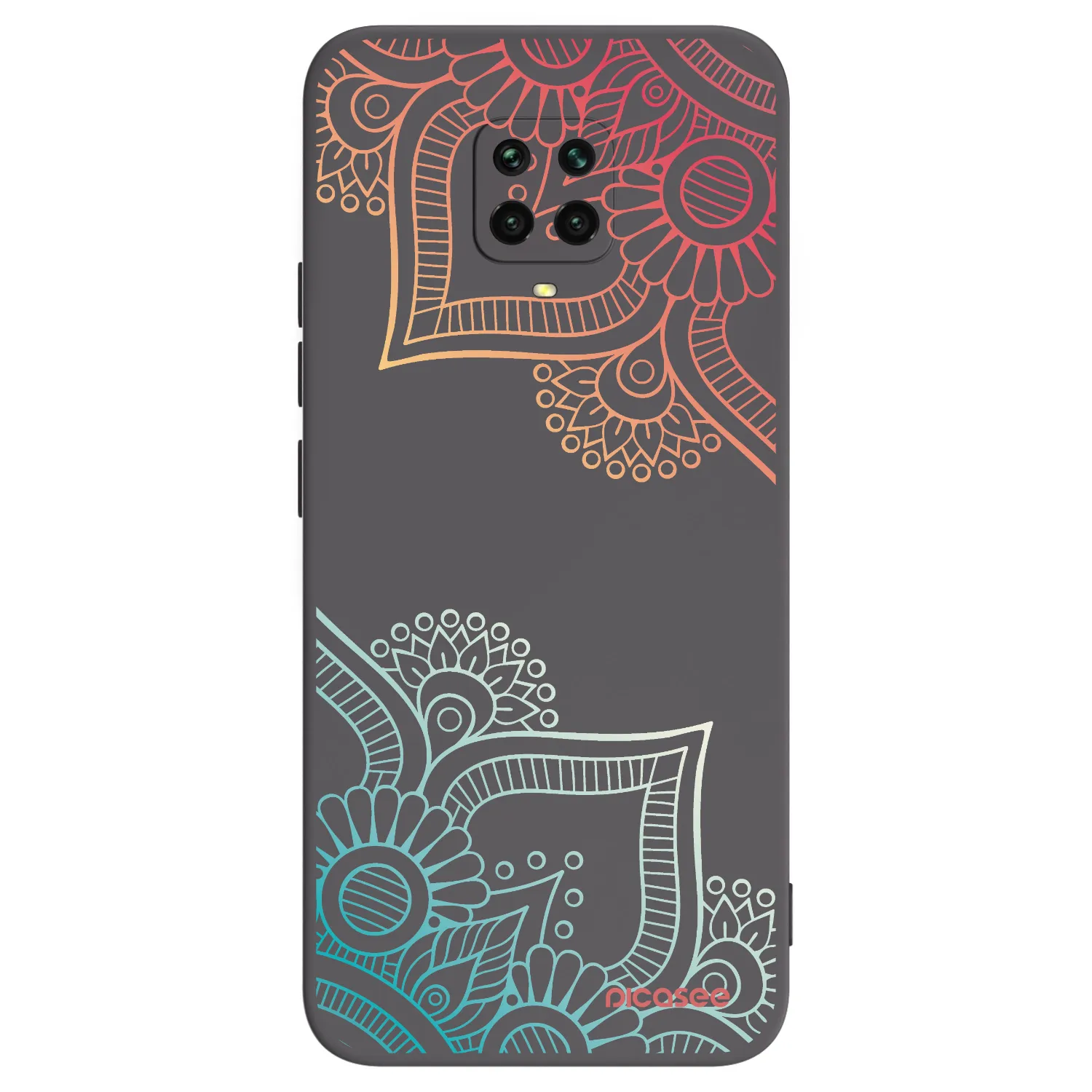 Picasee silikónový čierny obal pre Xiaomi Redmi Note 9 Pro - Kvetinový vzor