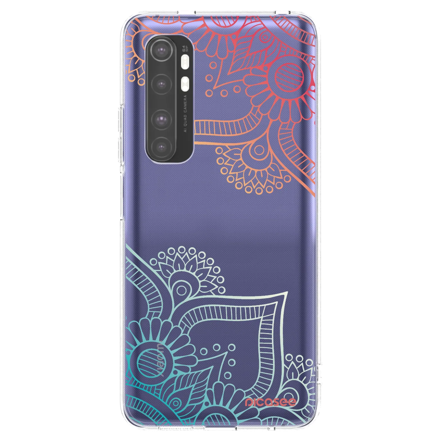 Picasee silikónový prehľadný obal pre Xiaomi Mi Note 10 Lite - Kvetinový vzor