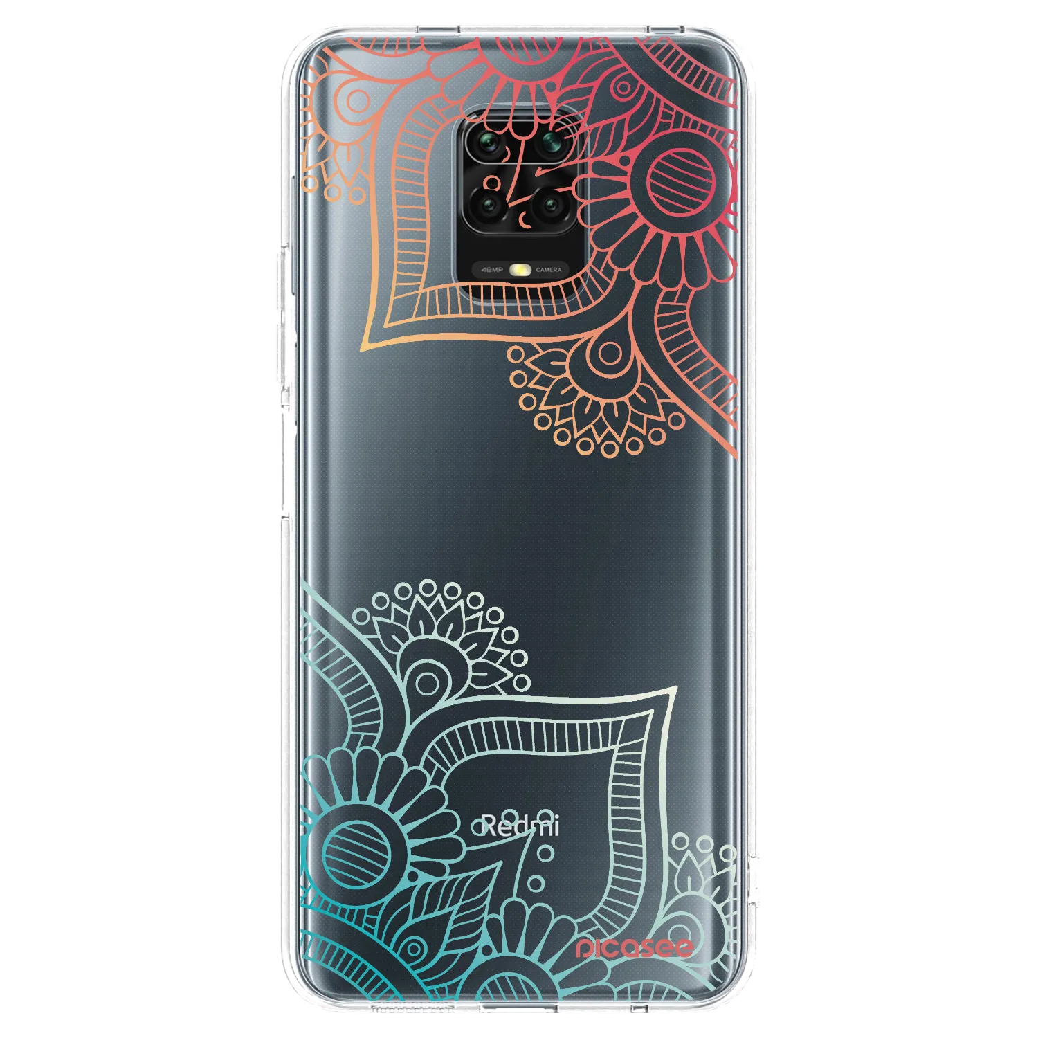 Picasee silikónový prehľadný obal pre Xiaomi Redmi Note 9S - Kvetinový vzor