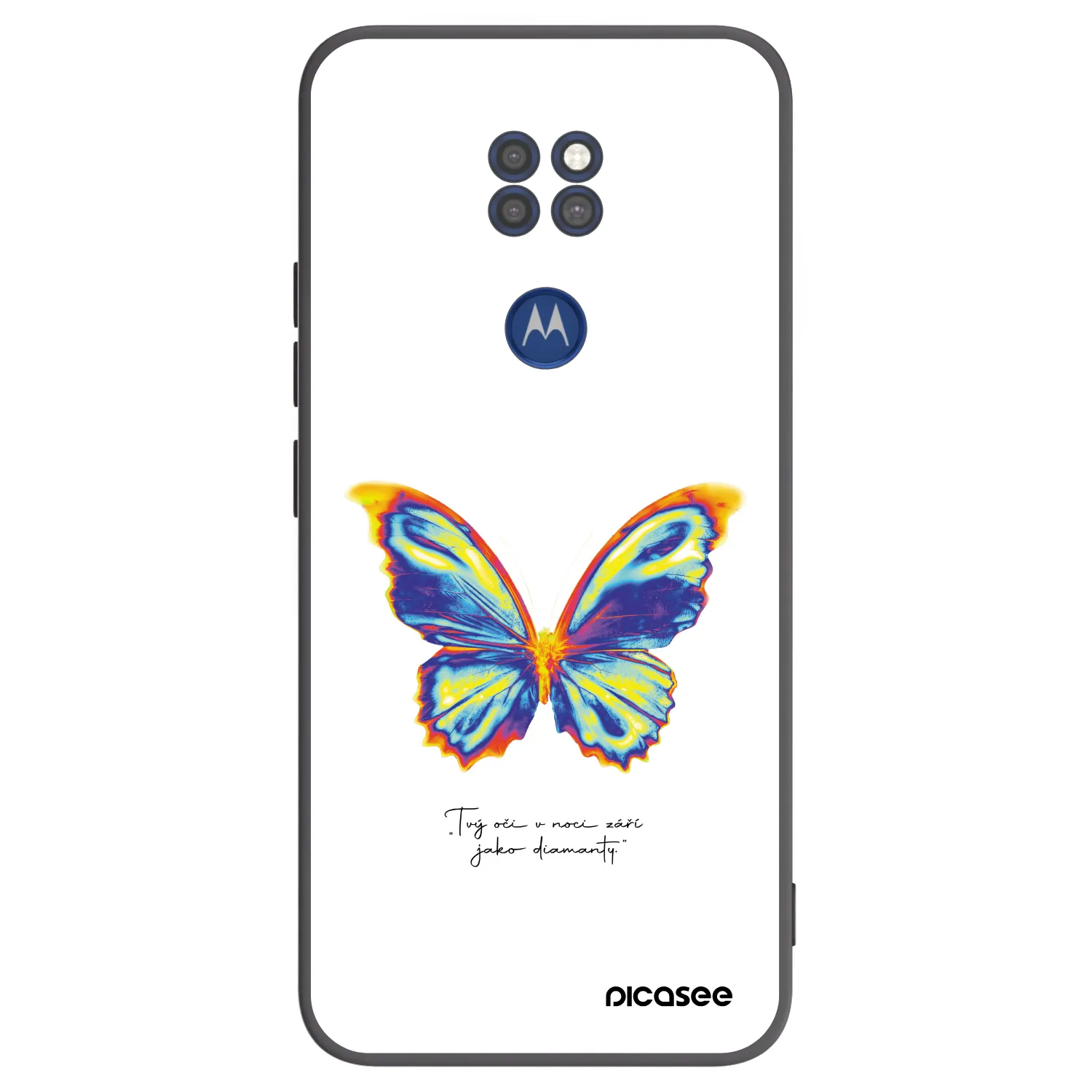 Picasee silikónový čierny obal pre Motorola Moto G9 Play - Diamanty White