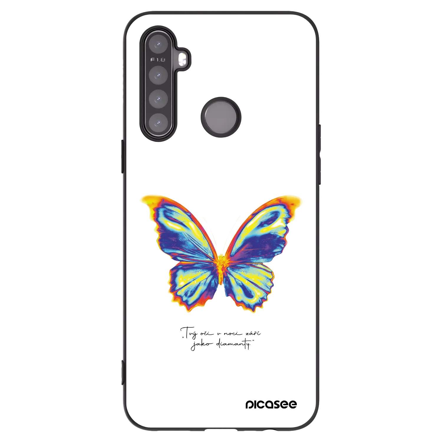 Picasee silikónový čierny obal pre Realme 6i - Diamanty White