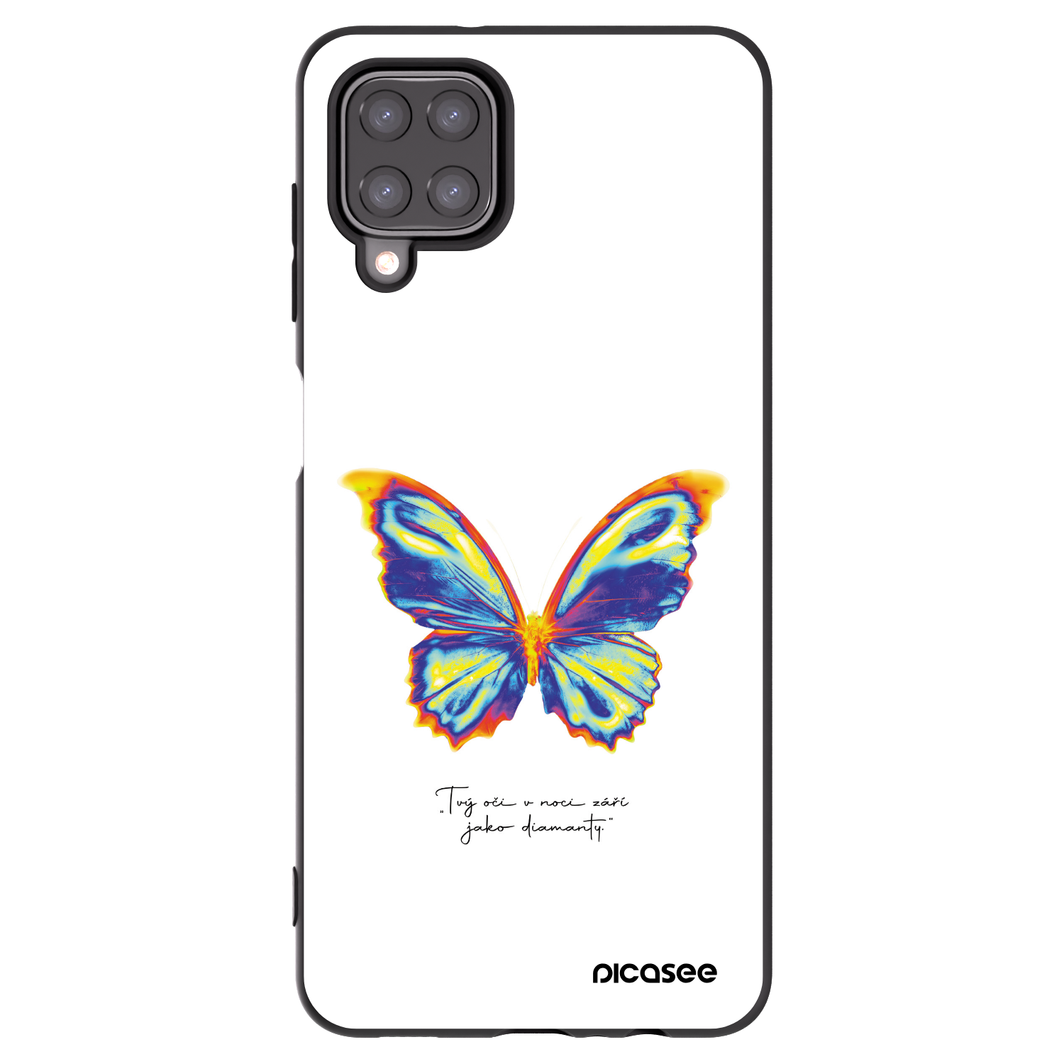 Picasee silikónový čierny obal pre Samsung Galaxy A12 A125F - Diamanty White