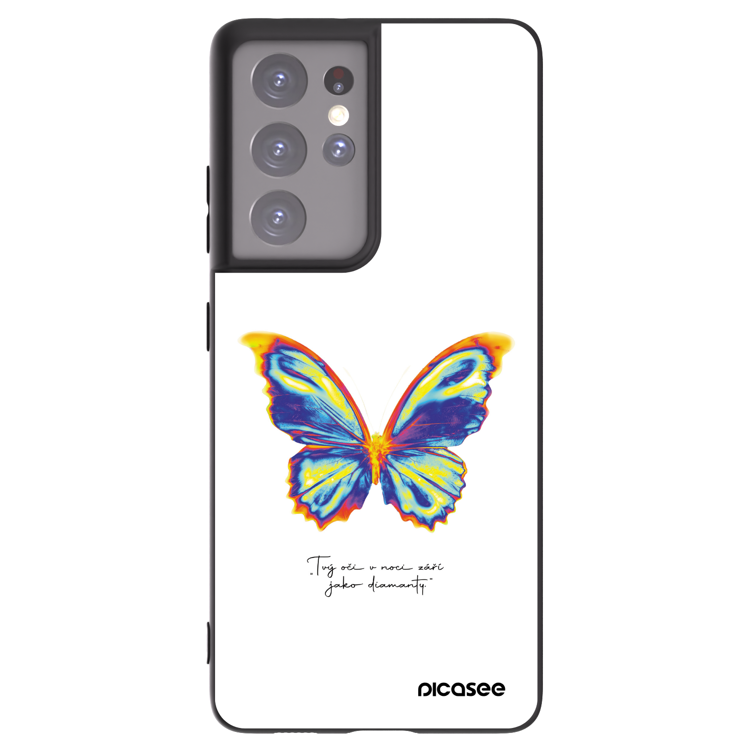 Picasee silikónový čierny obal pre Samsung Galaxy S21 Ultra 5G G998B - Diamanty White