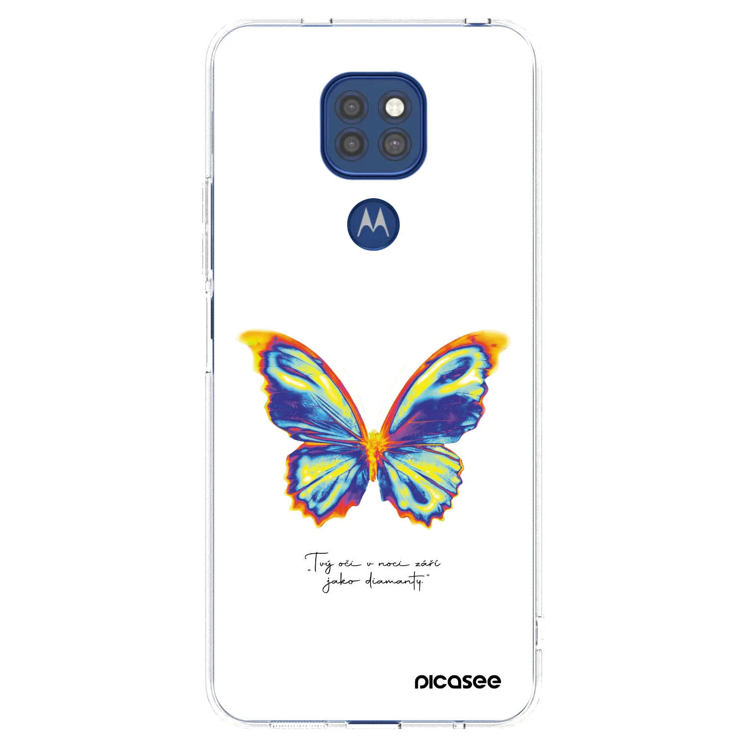 Silikónový prehľadný obal pre Motorola Moto G9 Play - Diamanty White