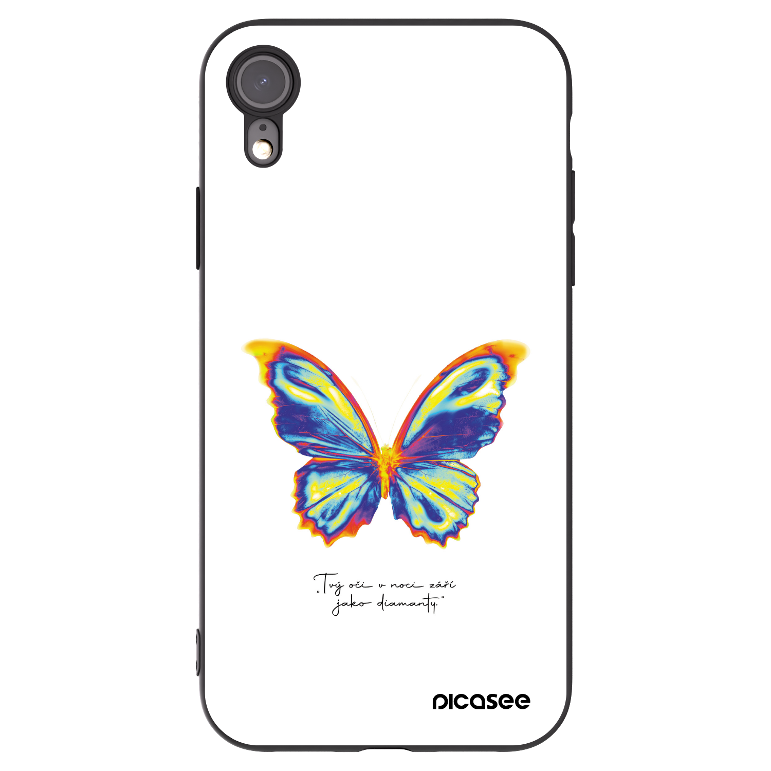 Picasee silikónový čierny obal pre Apple iPhone XR - Diamanty White