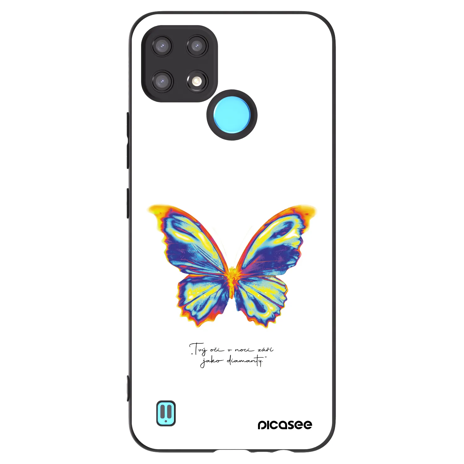 Picasee silikónový čierny obal pre Realme C21 - Diamanty White