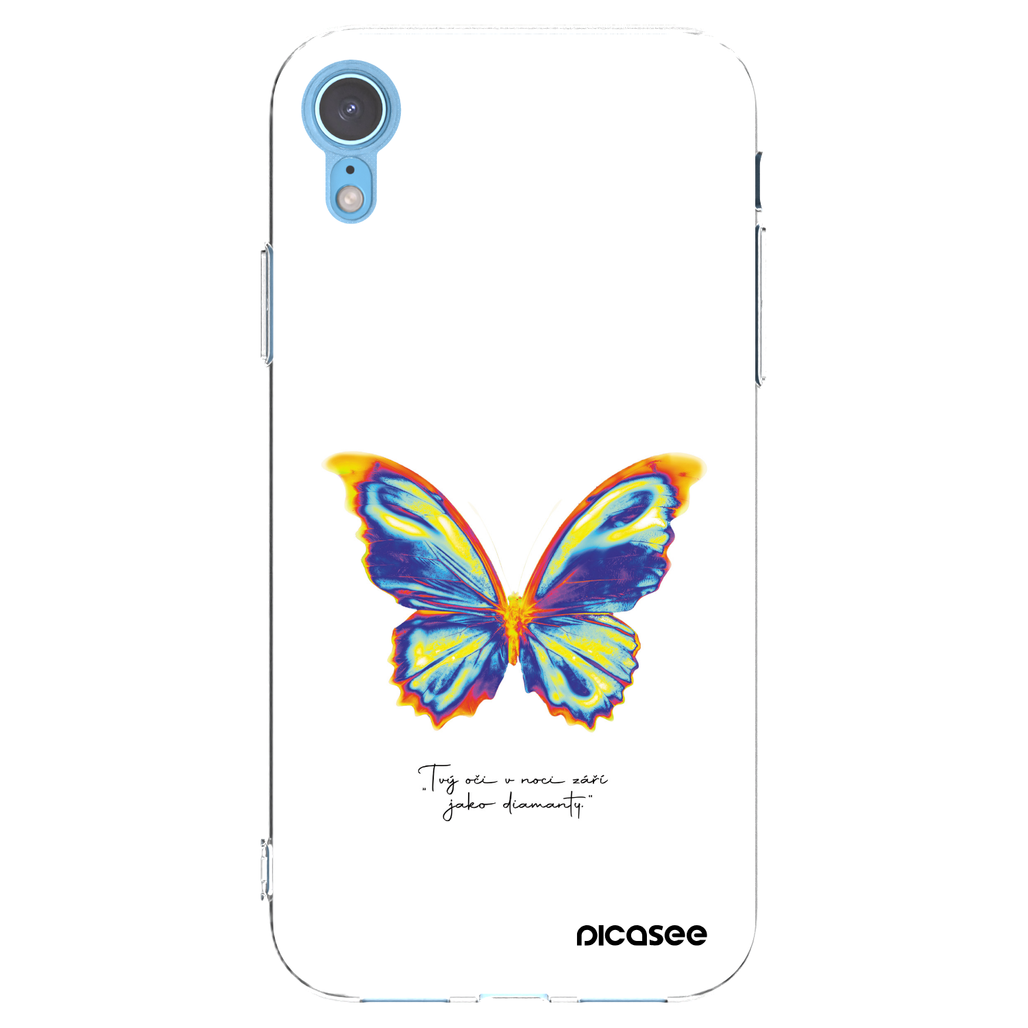 Picasee silikónový prehľadný obal pre Apple iPhone XR - Diamanty White