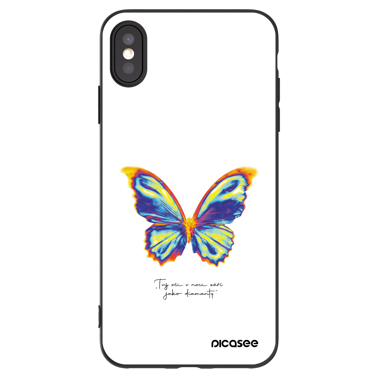 Picasee silikónový čierny obal pre Apple iPhone XS Max - Diamanty White