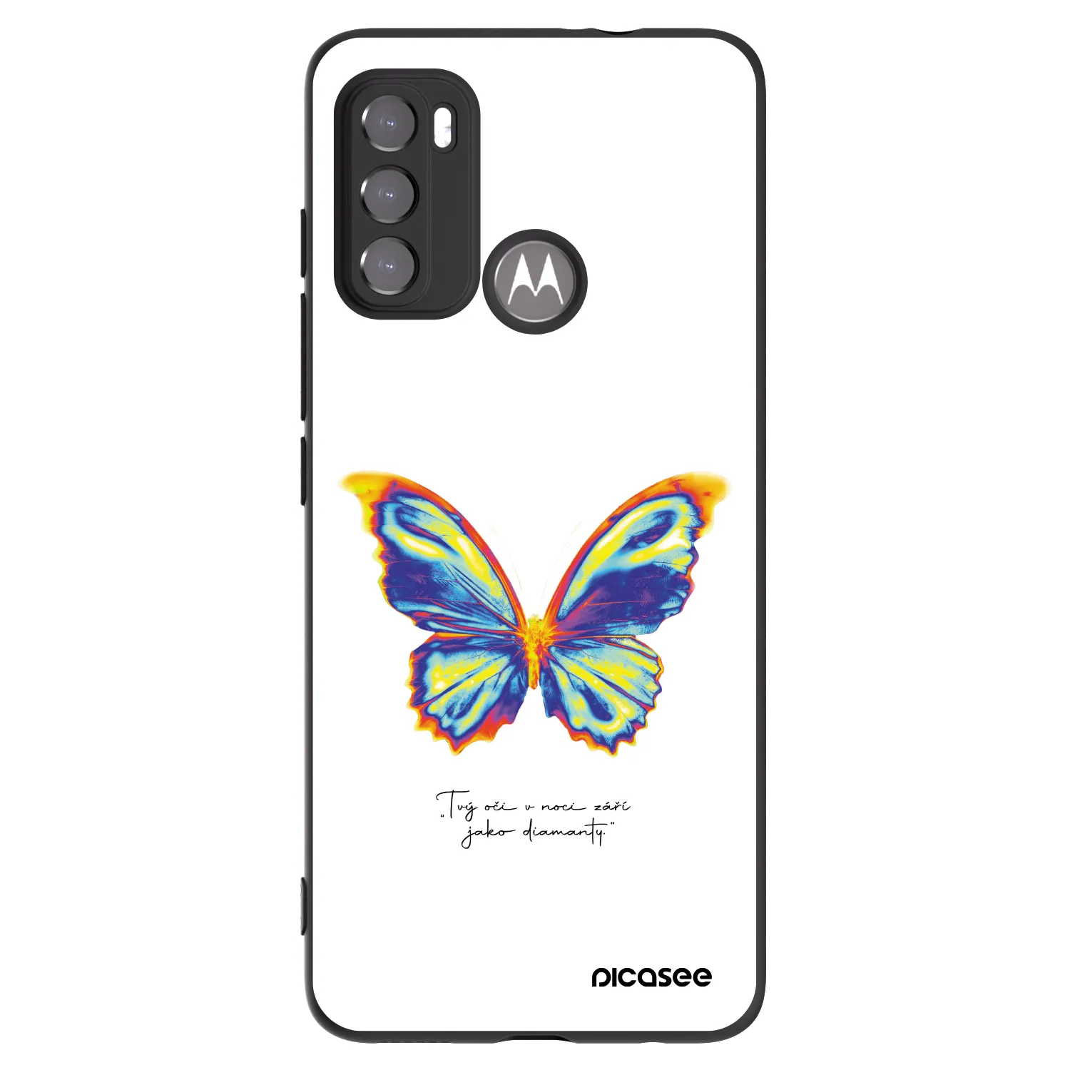 Picasee silikónový čierny obal pre Motorola Moto G60 - Diamanty White
