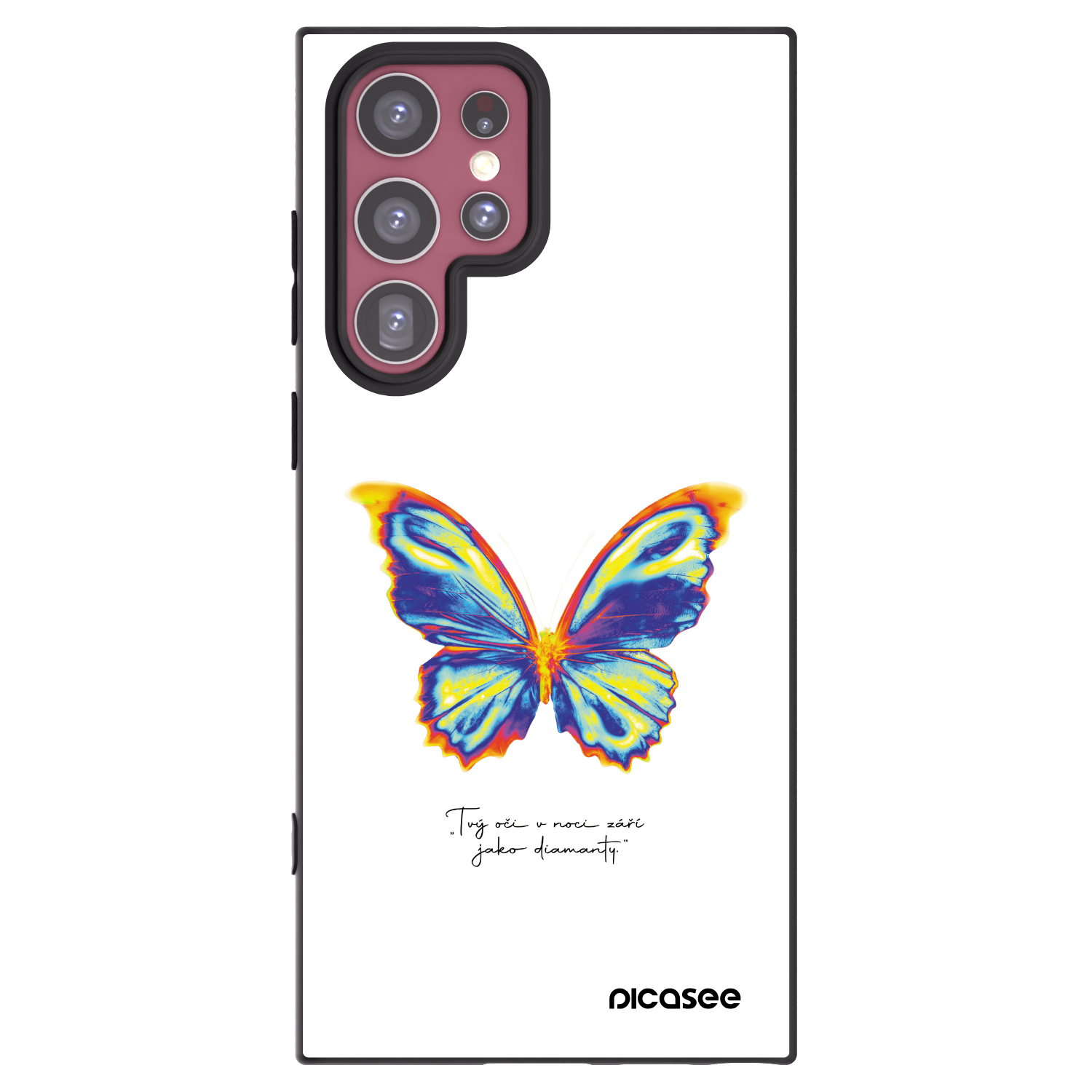 Picasee silikónový čierny obal pre Samsung Galaxy S22 Ultra 5G - Diamanty White