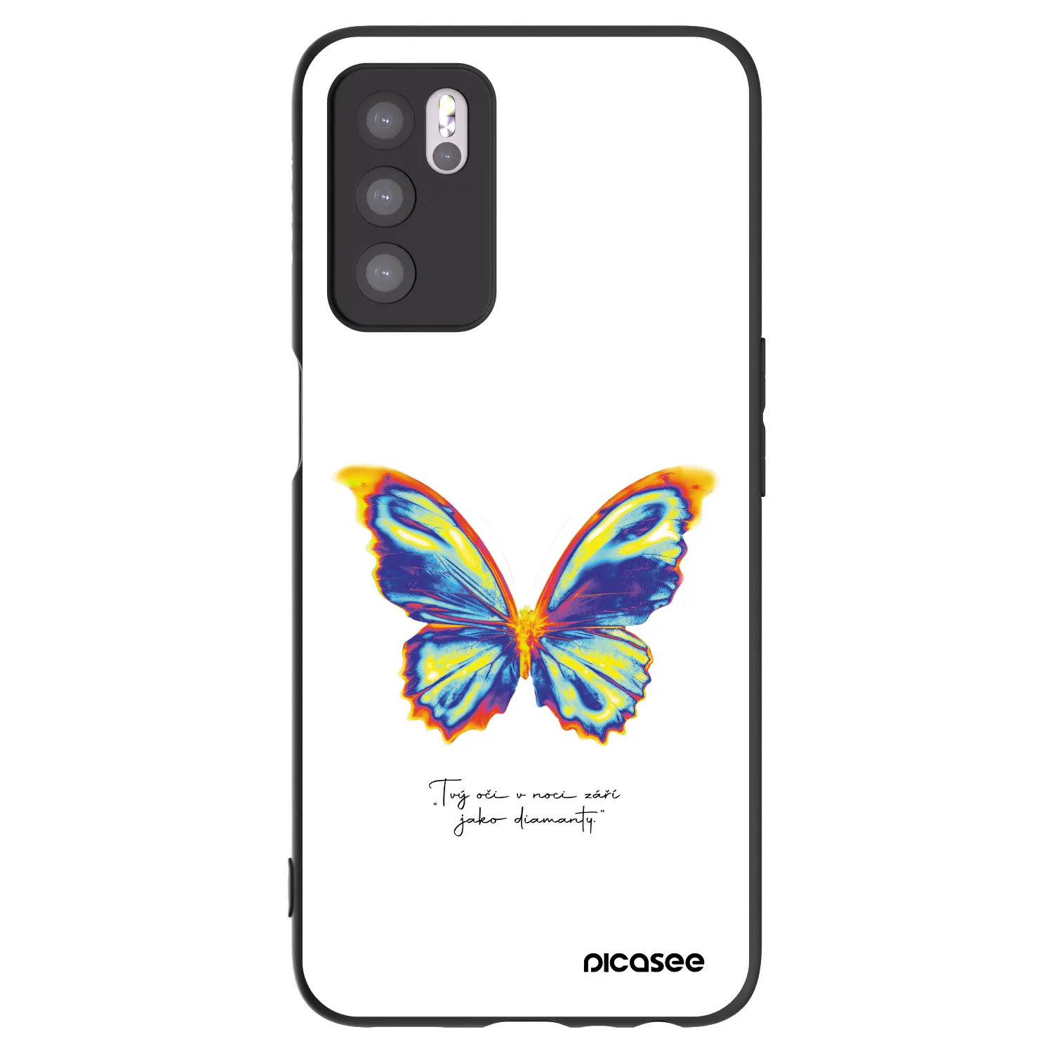 Picasee silikónový čierny obal pre OPPO A16s - Diamanty White