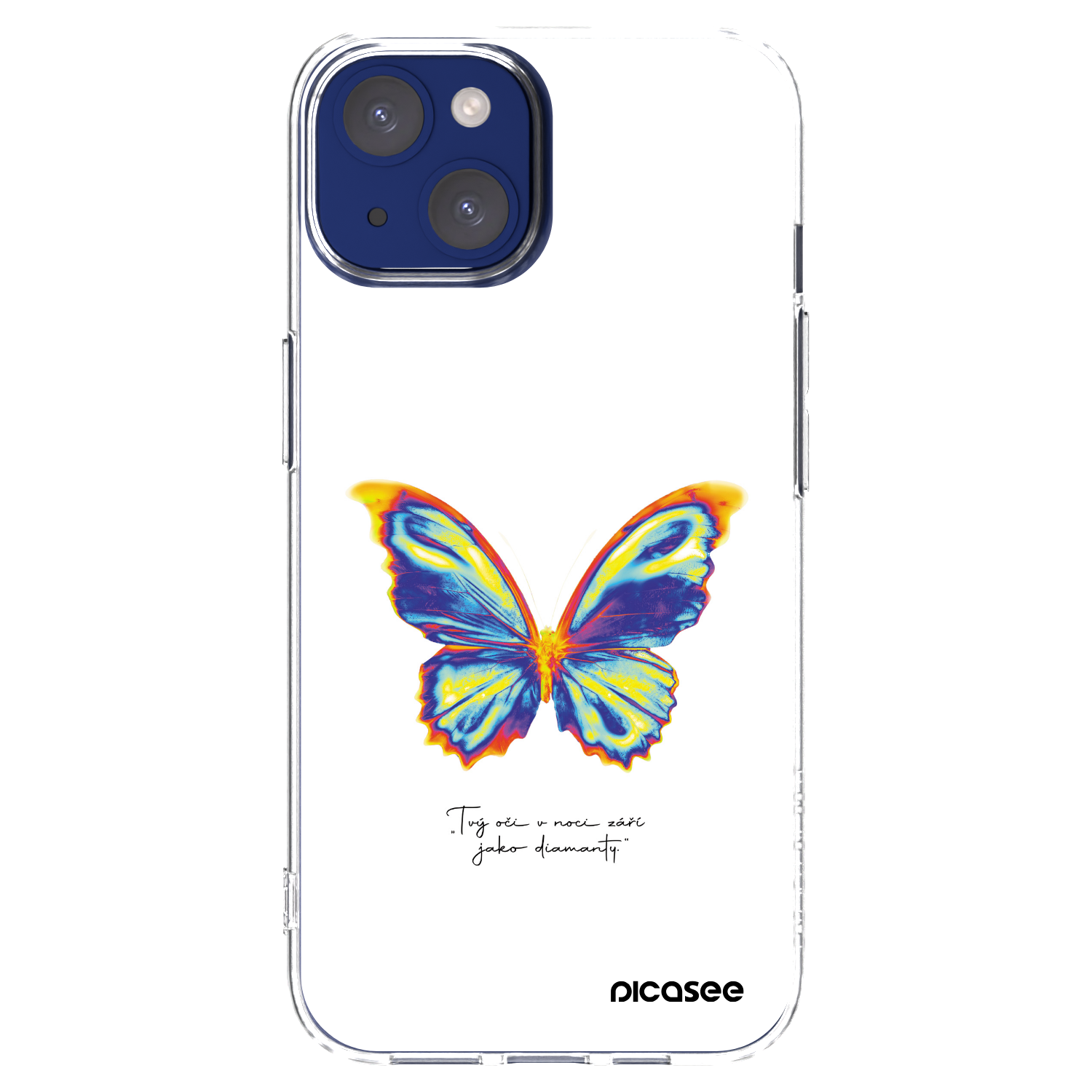 Silikónový prehľadný obal pre Apple iPhone 14 - Diamanty White