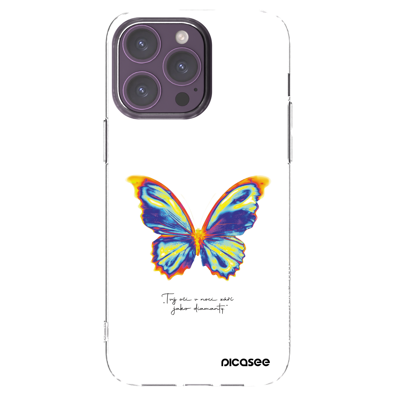 Picasee silikónový prehľadný obal pre Apple iPhone 14 Pro Max - Diamanty White