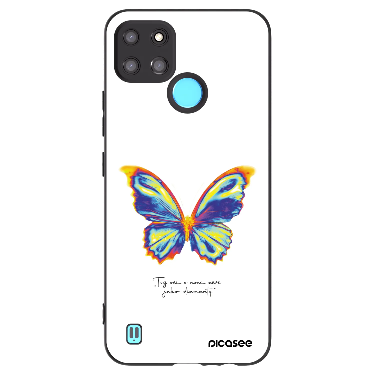 Picasee silikónový čierny obal pre Realme C21Y - Diamanty White