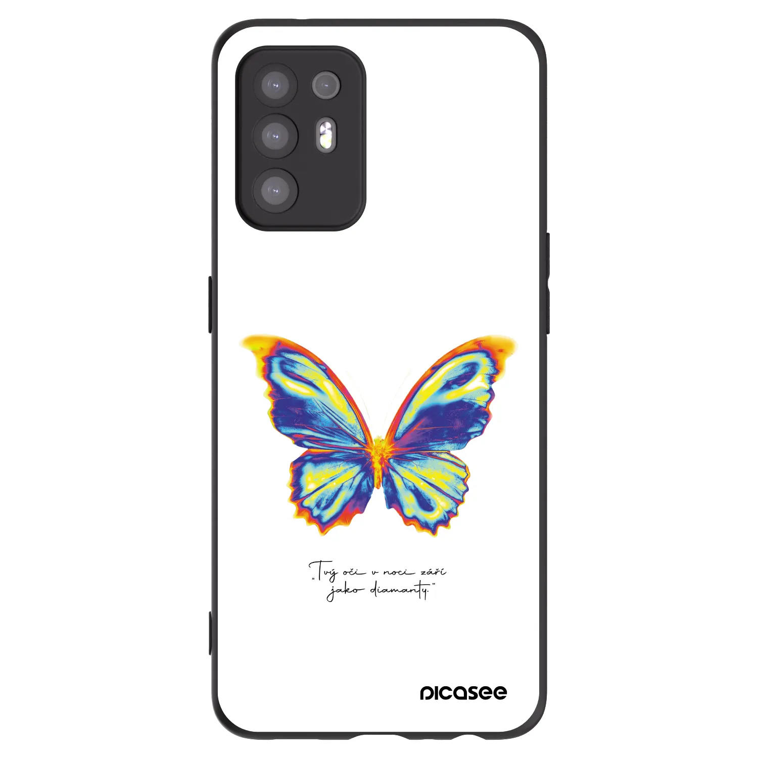 Picasee silikónový čierny obal pre OPPO A94 5G - Diamanty White