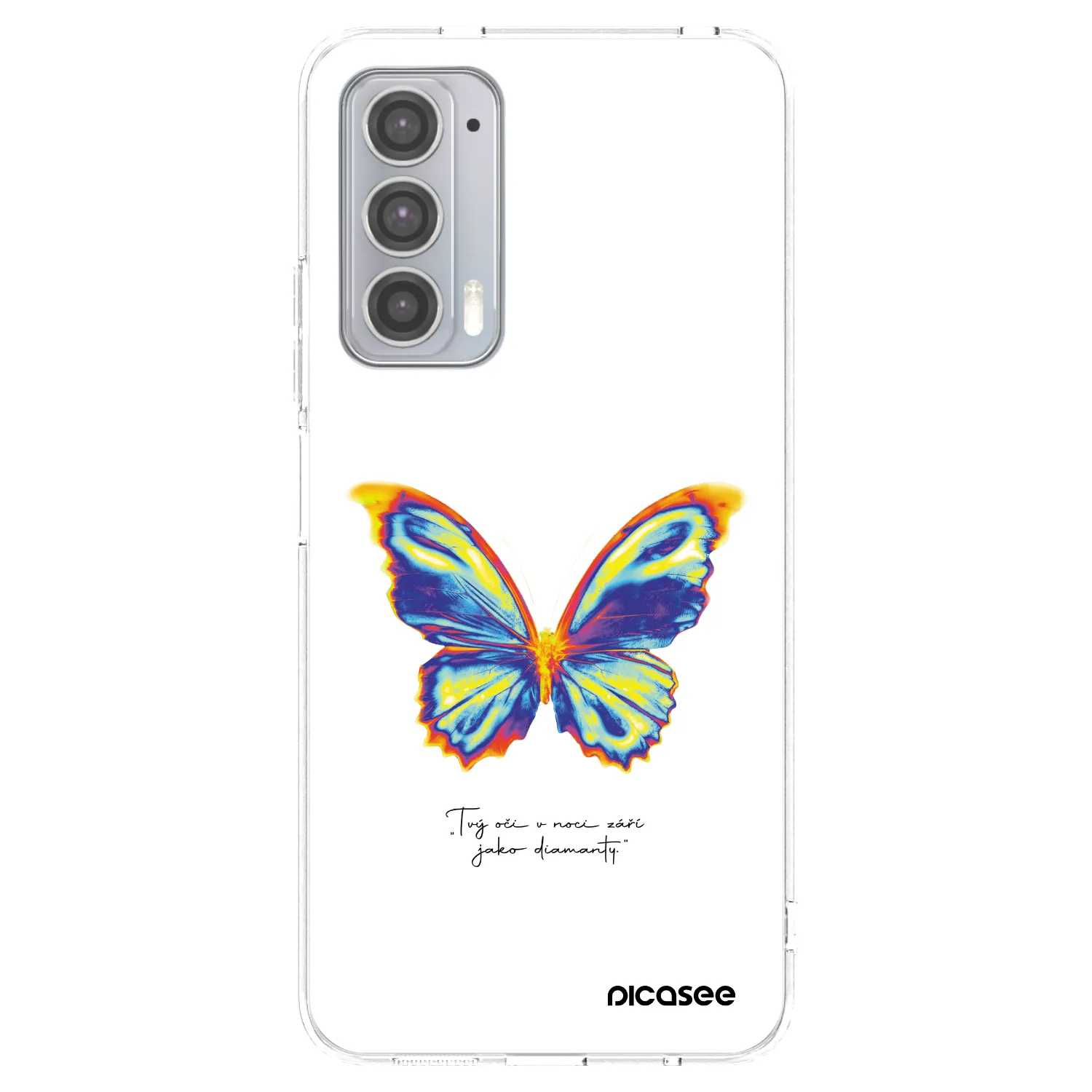 Picasee silikónový prehľadný obal pre Motorola Edge 20 - Diamanty White