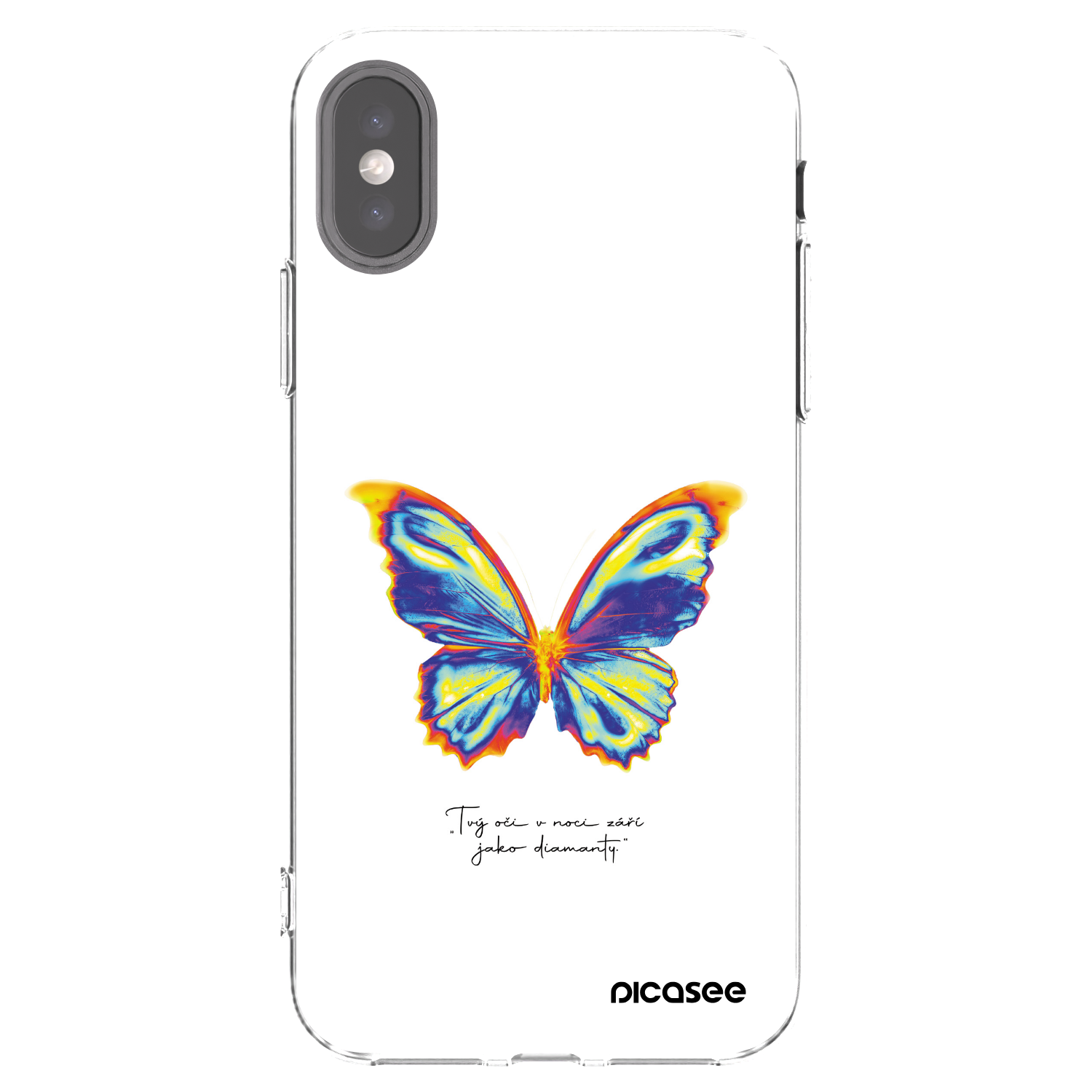 Picasee silikónový prehľadný obal pre Apple iPhone X/XS - Diamanty White