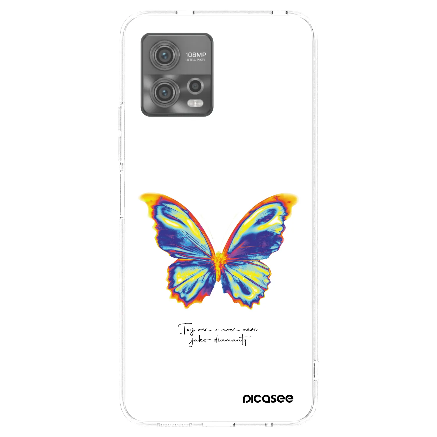 Picasee silikónový prehľadný obal pre Motorola Moto G72 - Diamanty White