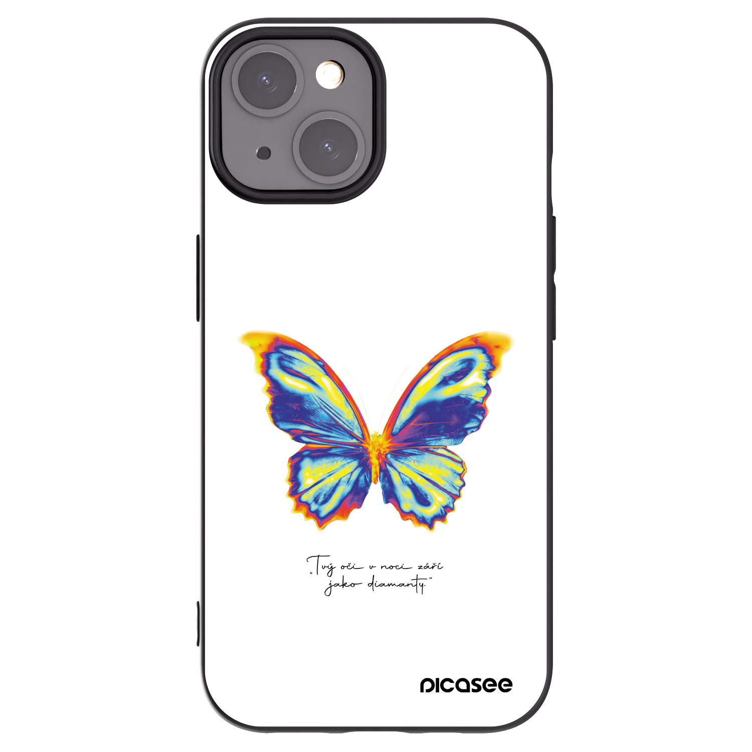 Silikónový čierny obal pre Apple iPhone 15 - Diamanty White