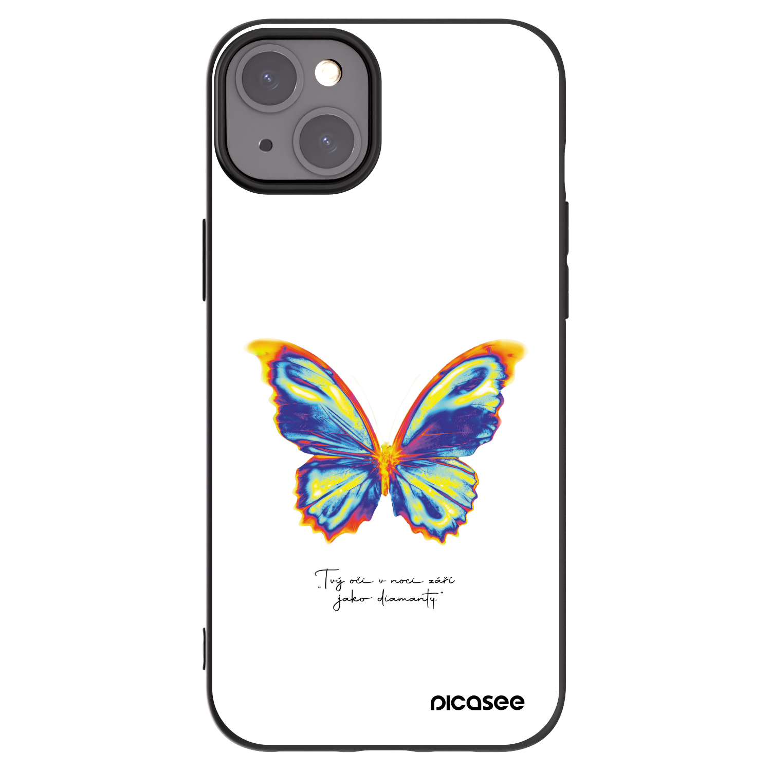 Picasee silikónový čierny obal pre Apple iPhone 15 Plus - Diamanty White