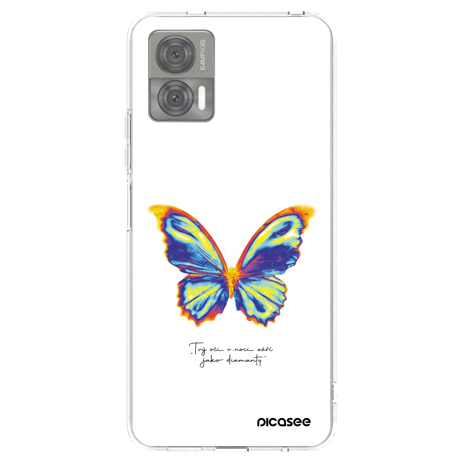 Picasee silikónový prehľadný obal pre Motorola Edge 30 Neo - Diamanty White