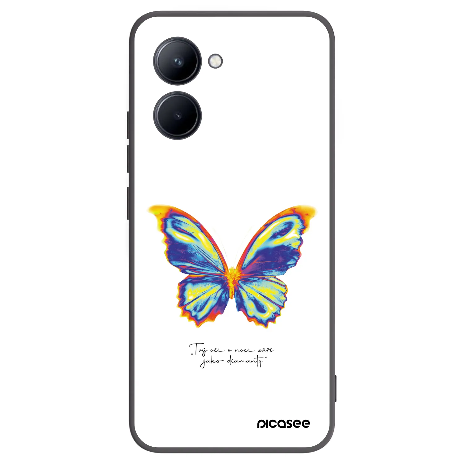 Picasee silikónový čierny obal pre Realme C33 (2023) - Diamanty White