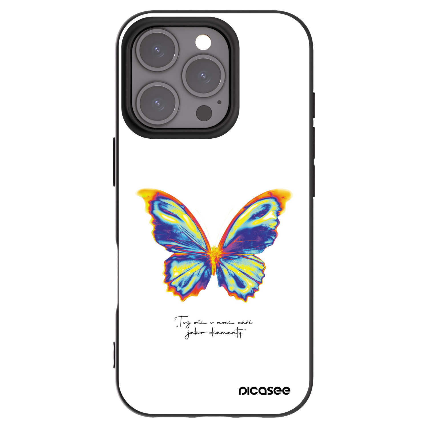 Picasee silikónový čierny obal pre Apple iPhone 16 Pro - Diamanty White