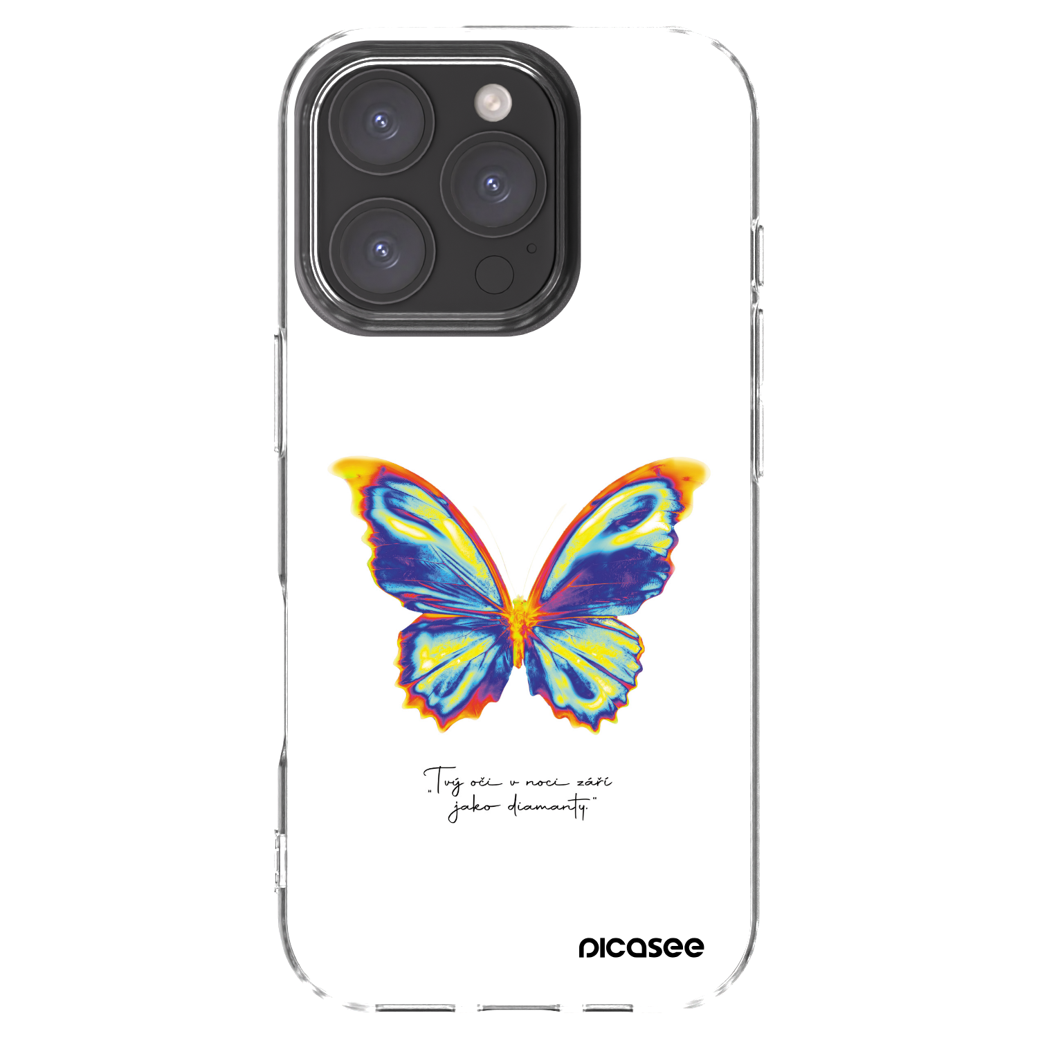 Picasee silikónový prehľadný obal pre Apple iPhone 16 Pro - Diamanty White