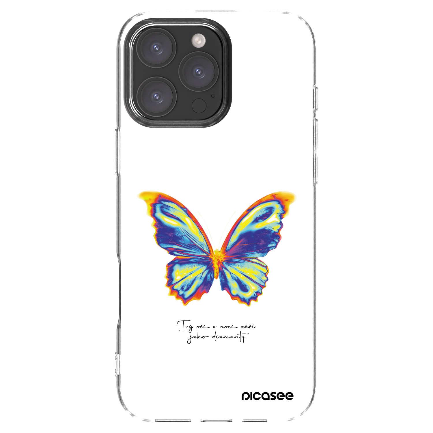 Silikónový prehľadný obal pre Apple iPhone 16 Pro Max - Diamanty White