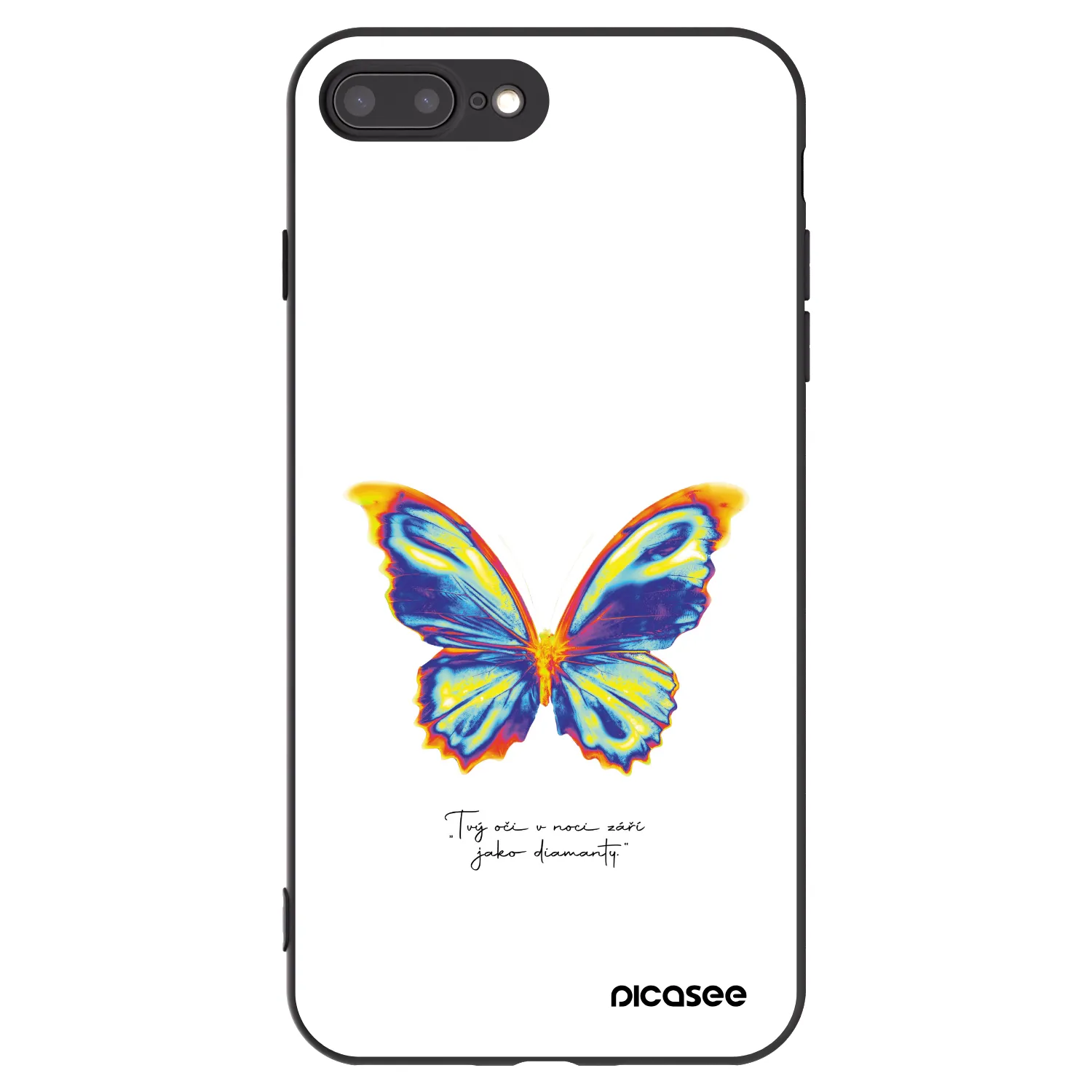 Picasee silikónový čierny obal pre Apple iPhone 8 Plus - Diamanty White