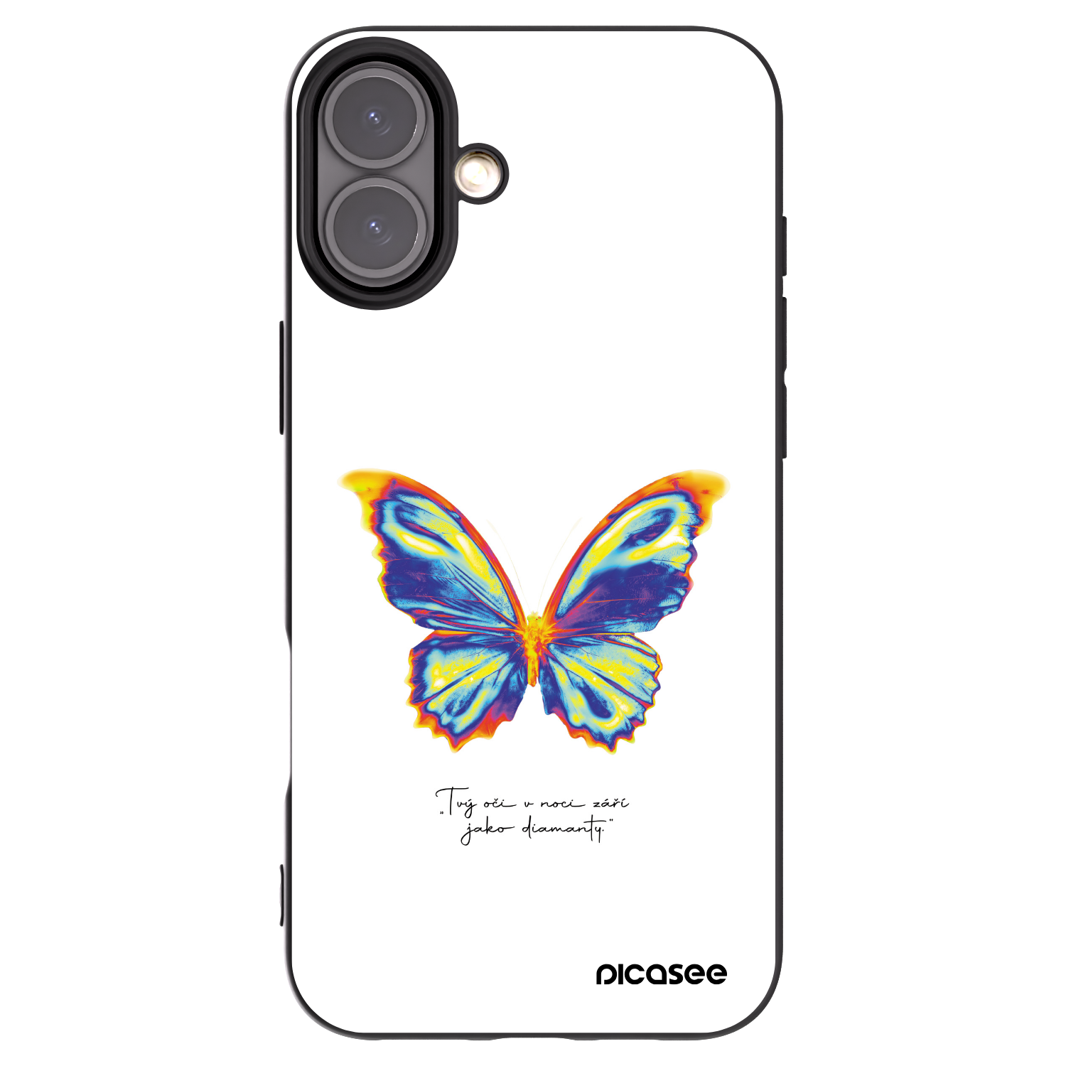 Picasee silikónový čierny obal pre Apple iPhone 16 Plus - Diamanty White