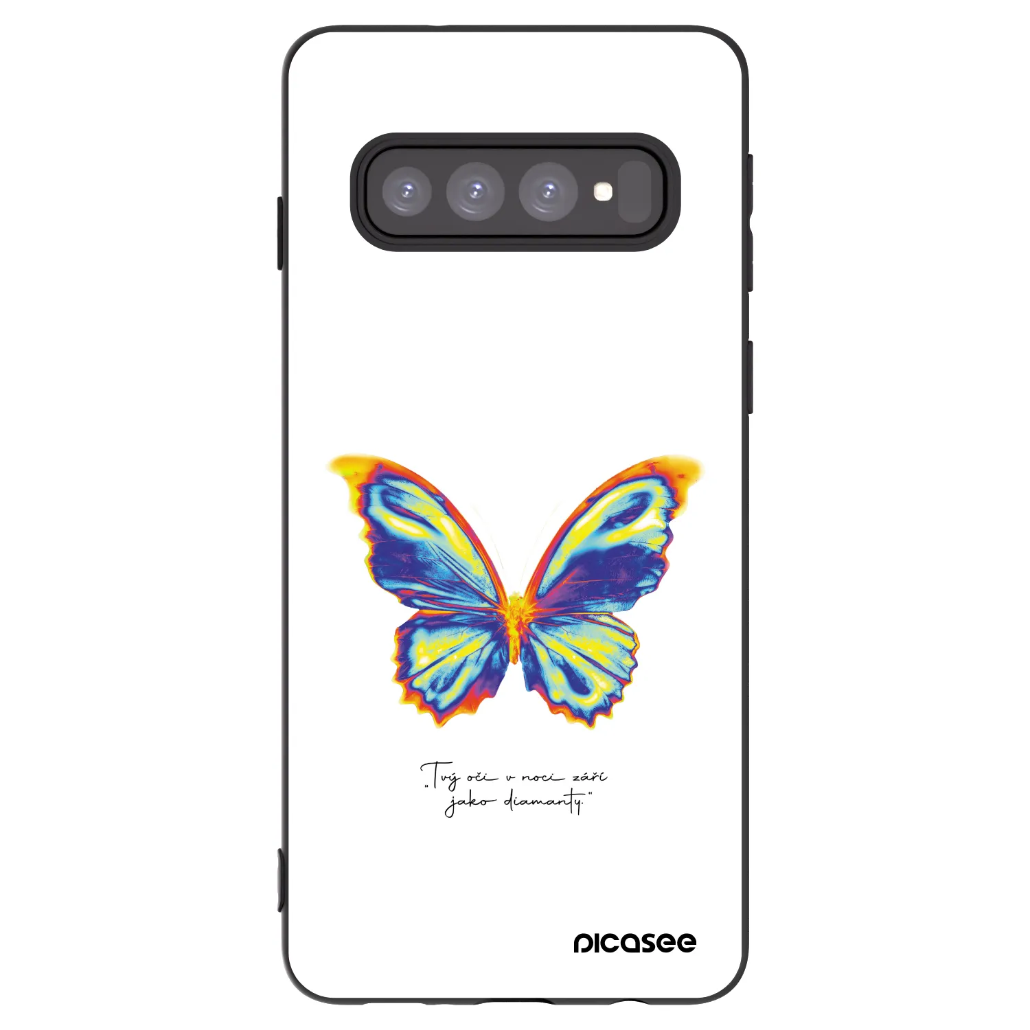 Picasee silikónový čierny obal pre Samsung Galaxy S10 G973 - Diamanty White