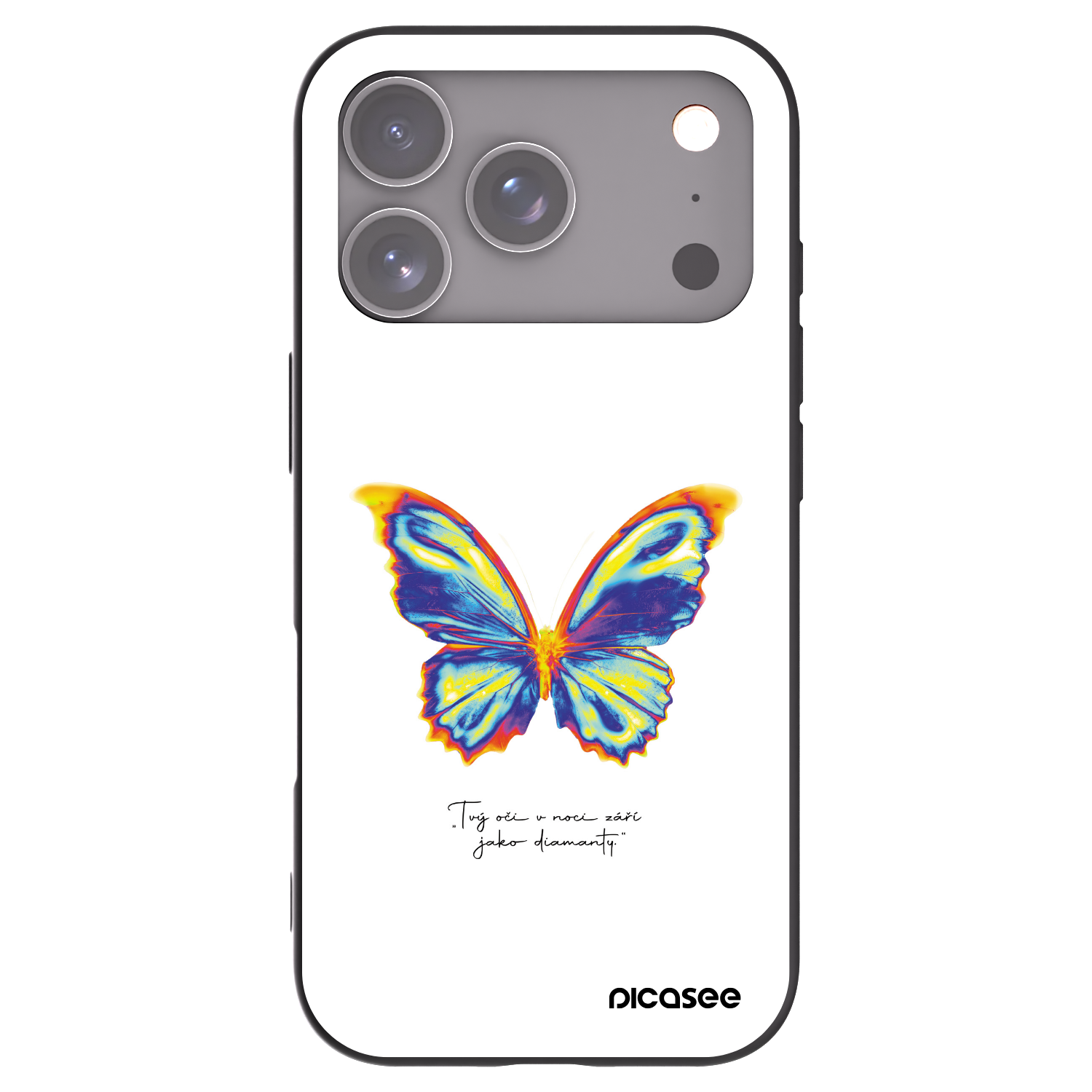 Picasee silikónový čierny obal pre Apple iPhone 17 Pro - Diamanty White